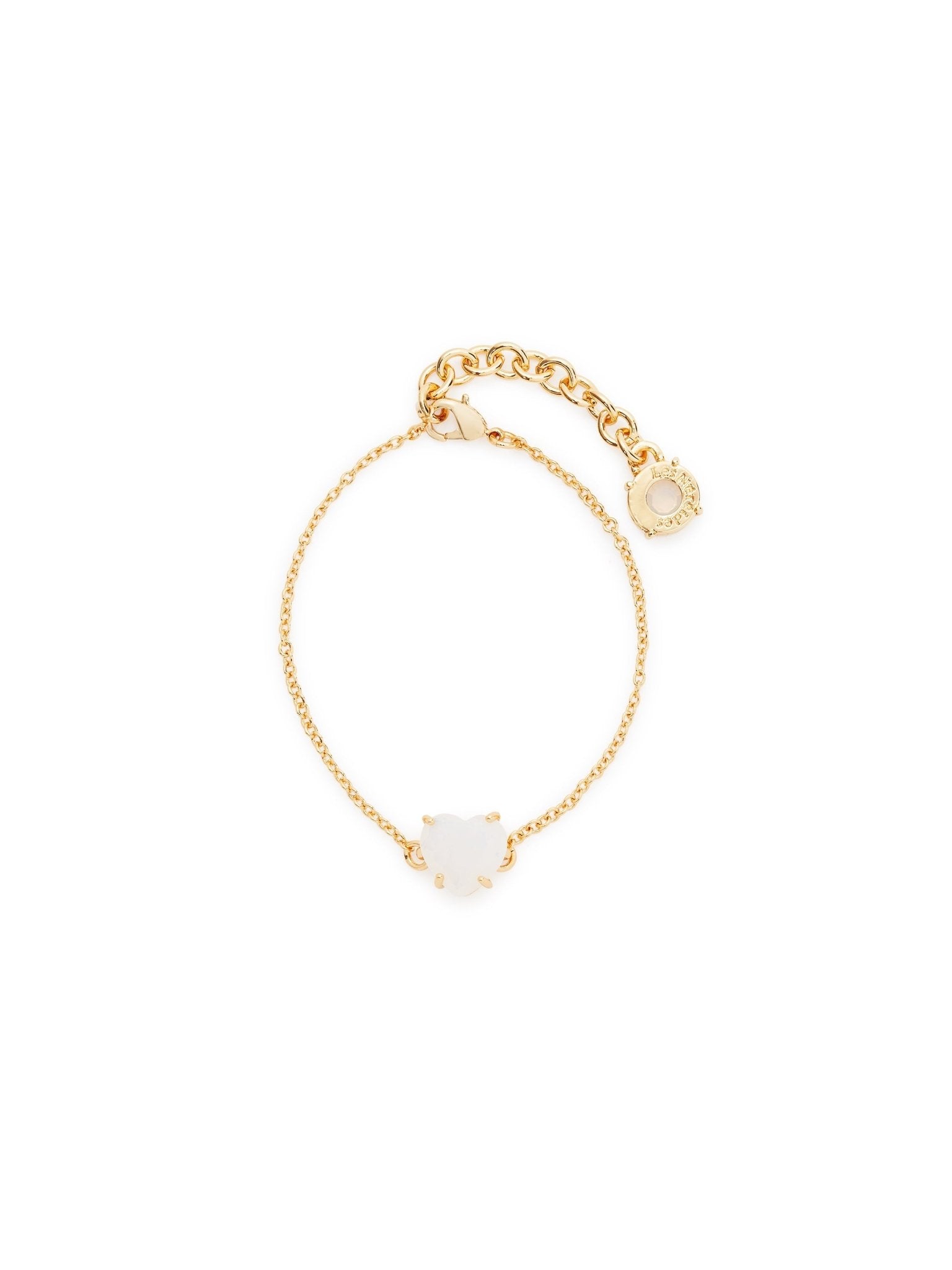 Fine Opalescent White Diamantine Heart Stone Bracelet | AULD2531 - Les Nereides