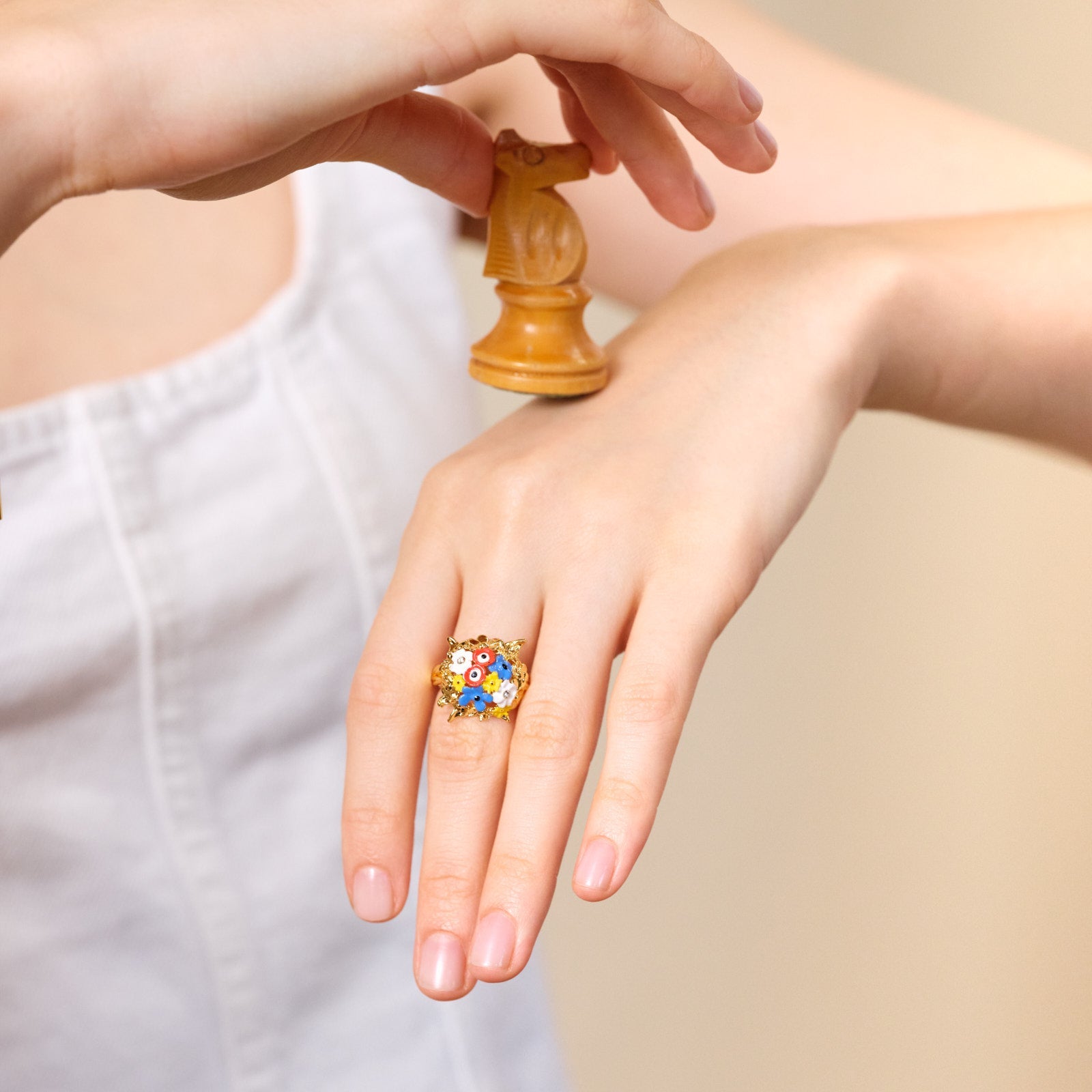 Flower Bouquet Cocktail Ring | ATPO6031 - Les Nereides