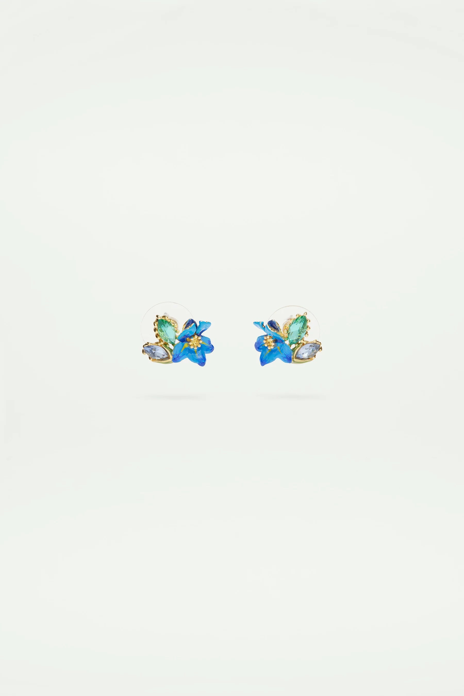 Siberian Iris And Faceted Crystal Earrings | ARIV1062