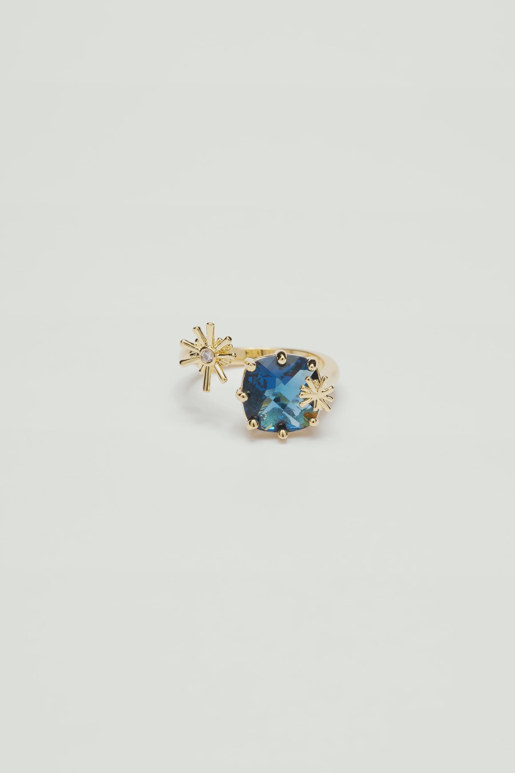 Gold Stars And Square Stone Adjustable You And Me Ring | ATET6012