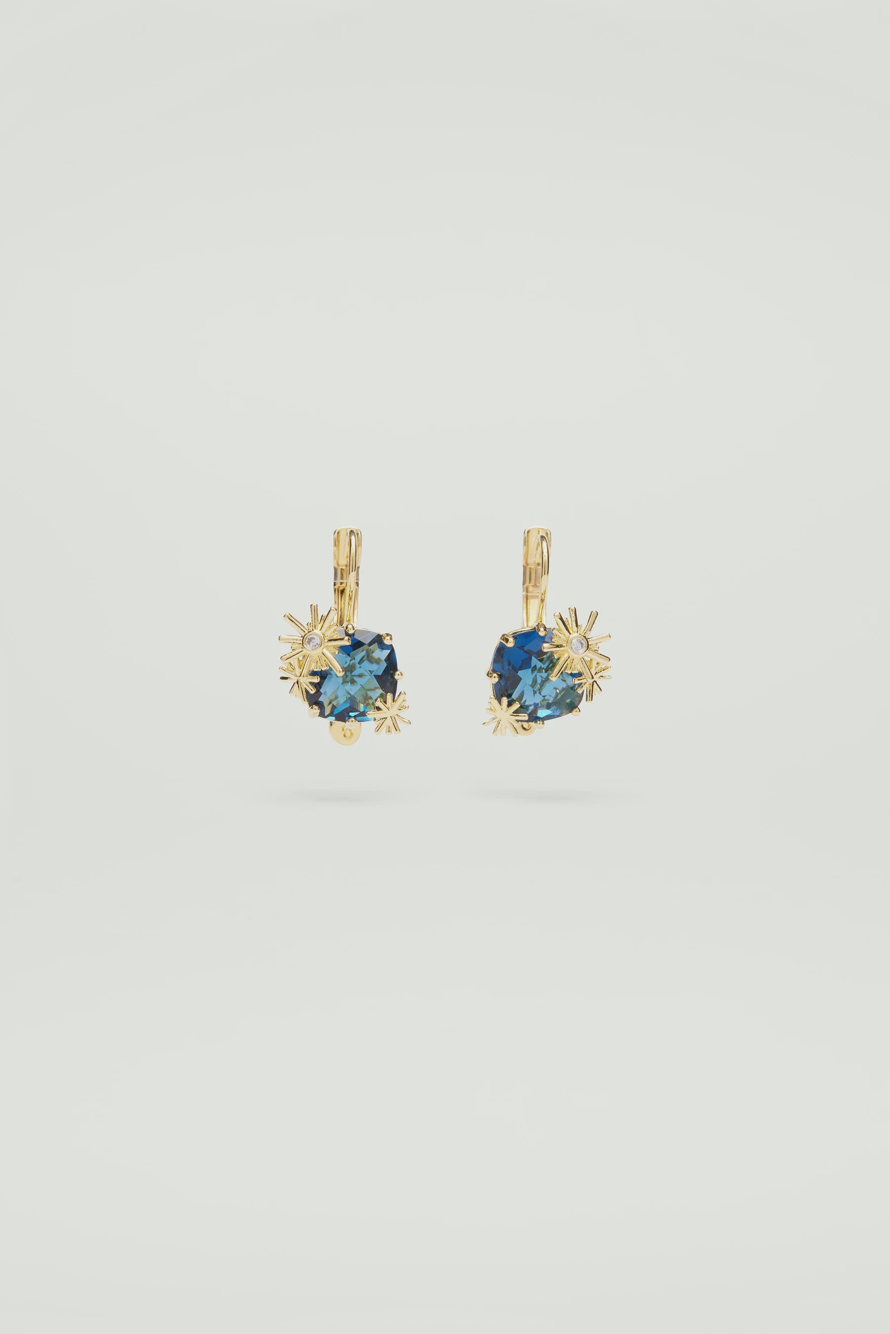 Gold Stars And Square Stone Earrings | ATET1012