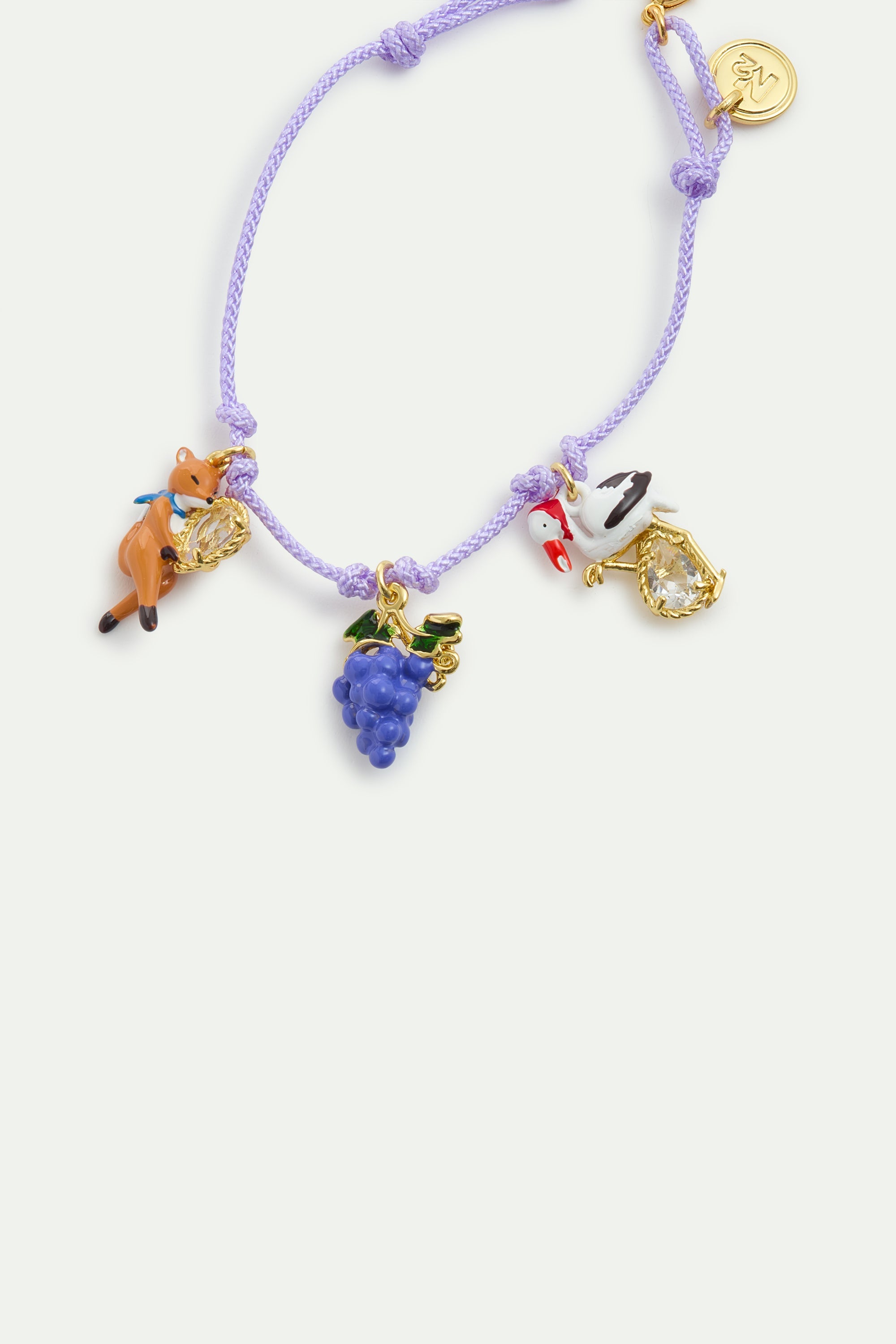 Purple “The Fox And The Stork” Bracelet, With Grapes And Faceted Glass | AYFB2021
