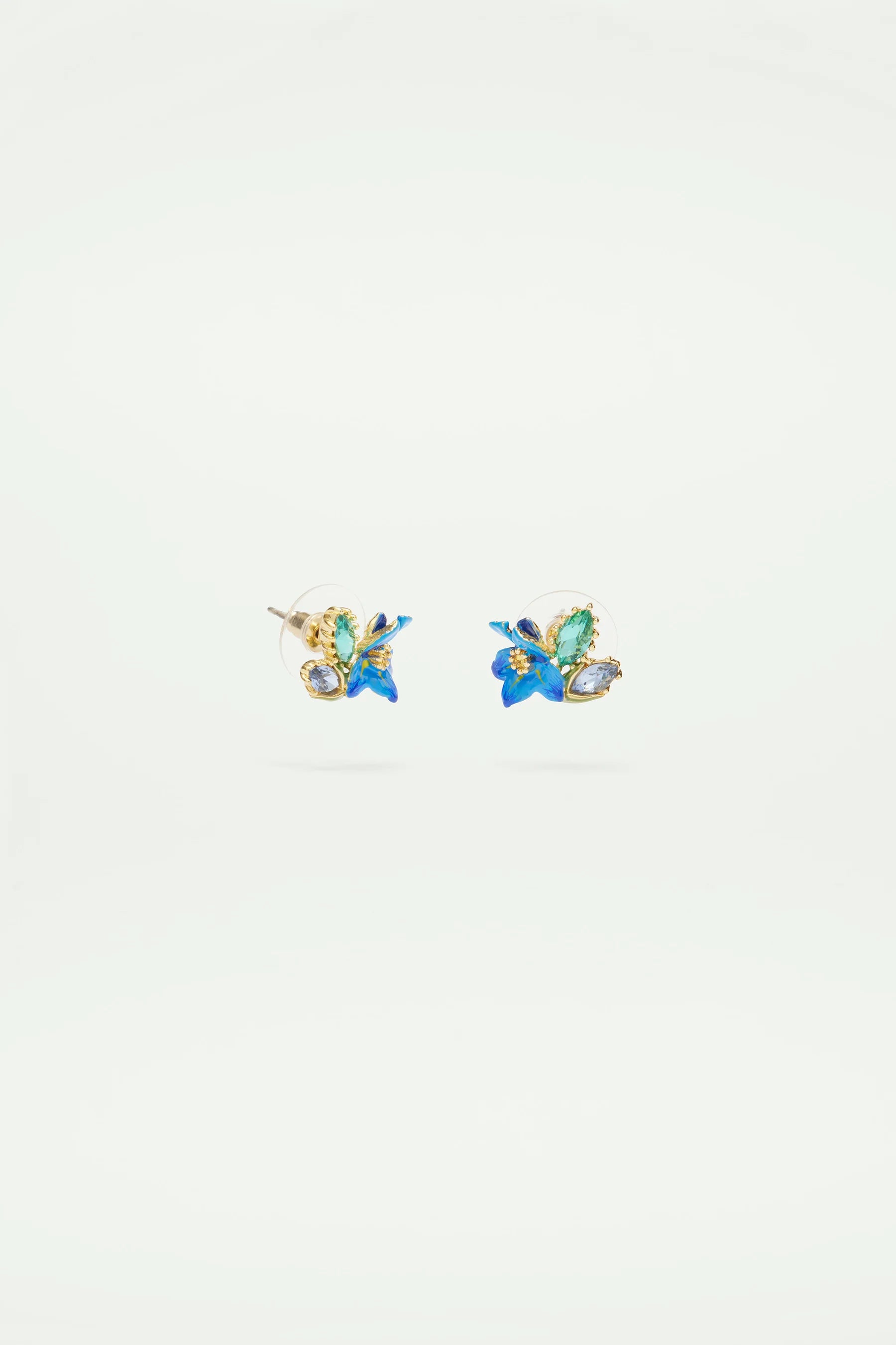 Siberian Iris And Faceted Crystal Earrings | ARIV1062
