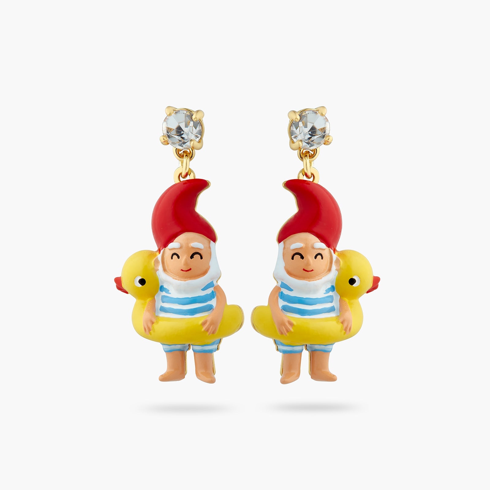 Garden Gnome And Inflatable Duck Ring Earrings | ATCP1011 - Les Nereides