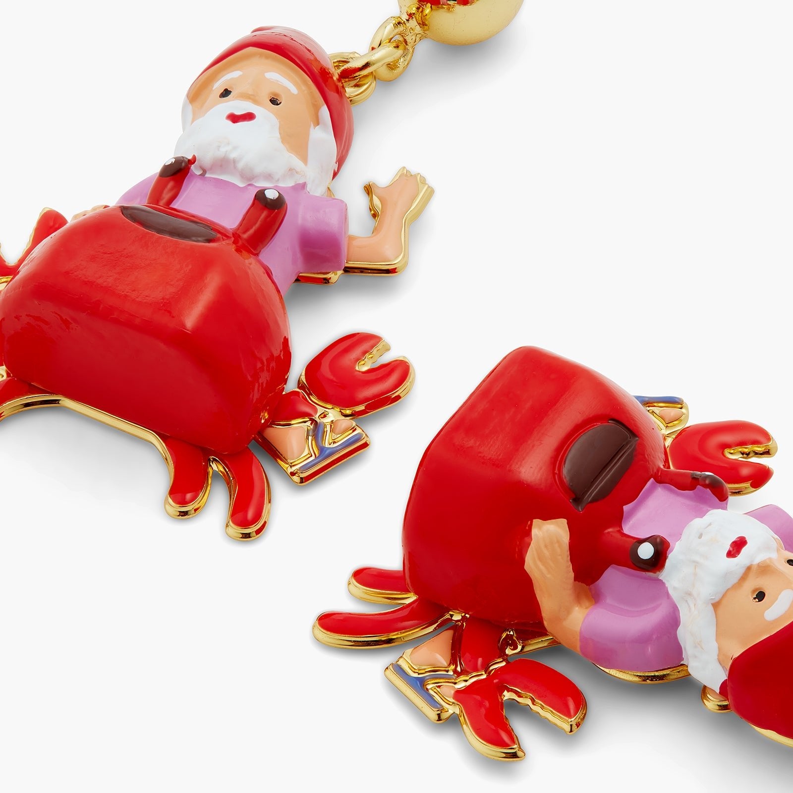 Garden Gnome And Red Crab Earrings | ATCP1051 - Les Nereides