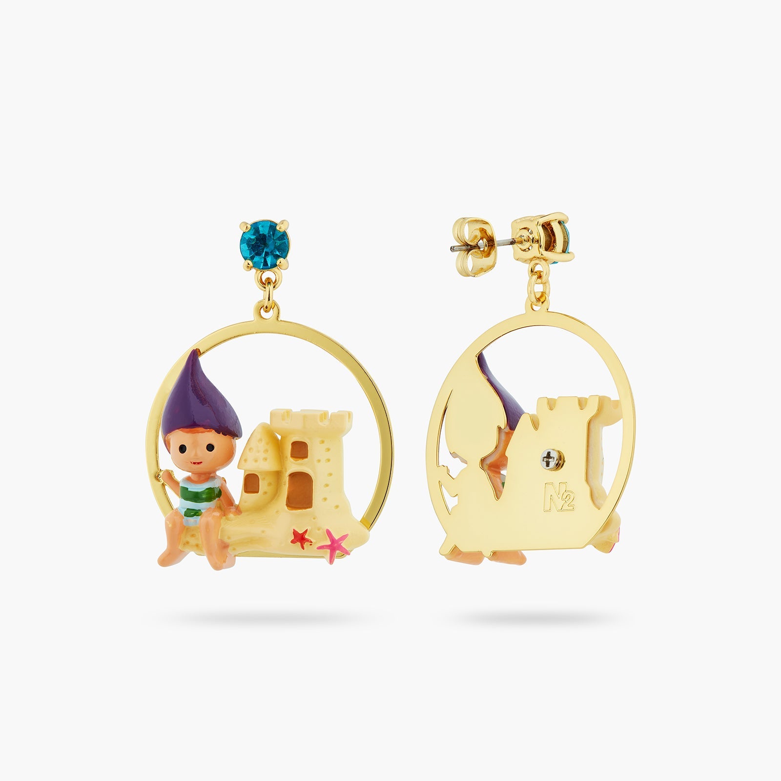 Garden Gnome And Sandcastle Earrings | ATCP1021 - Les Nereides