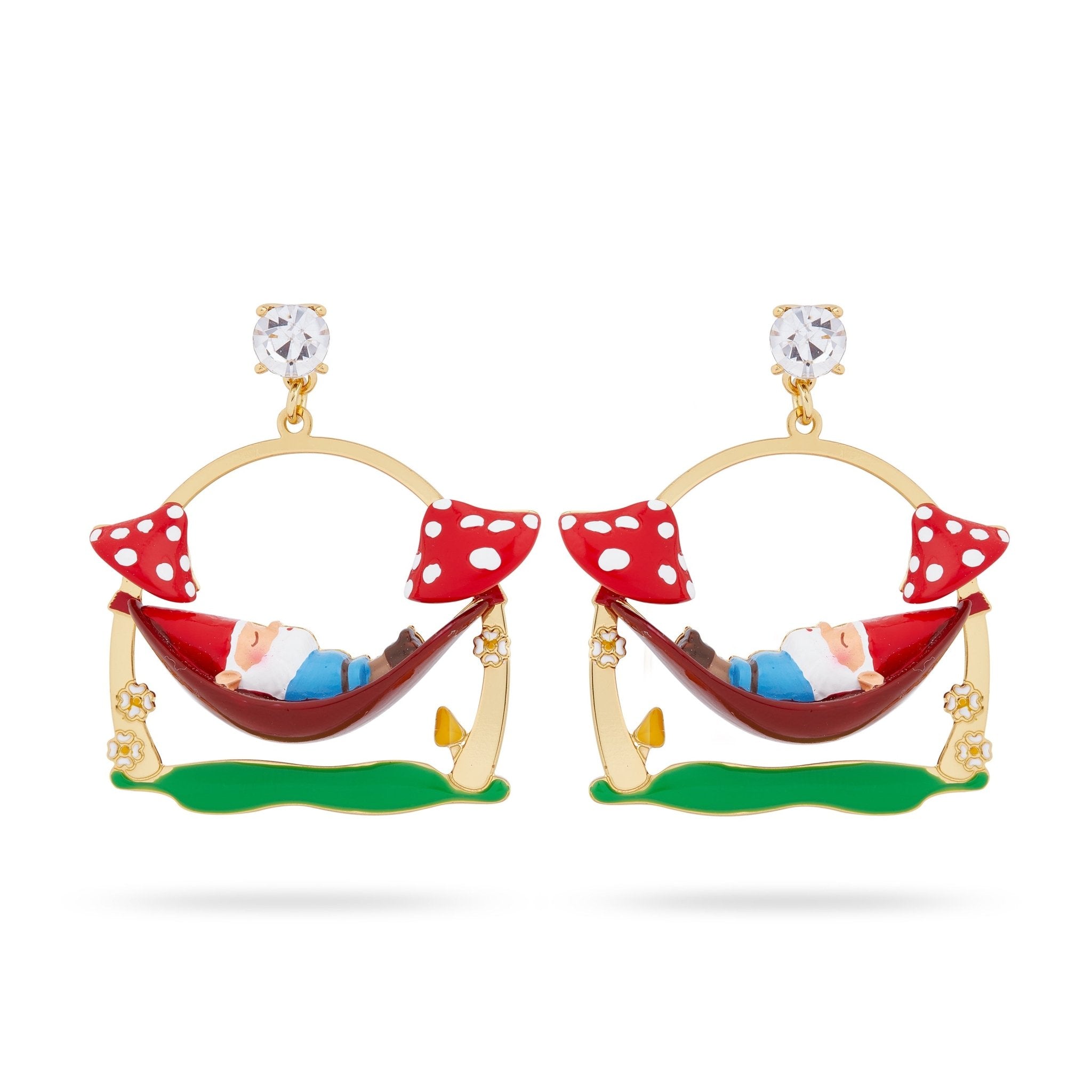 Garden Gnome On A Hamac Earrings | ARCP1021 - Les Nereides