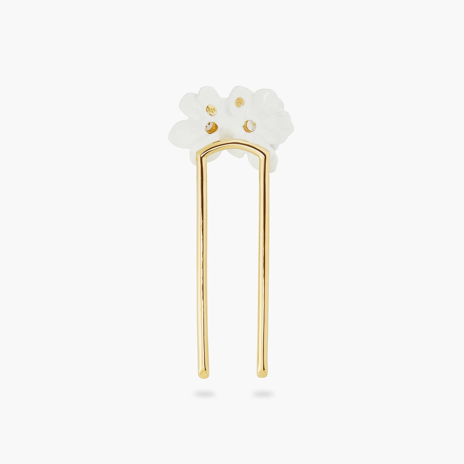 Gardenia And Cut Crystal Stone Hair Pin | ATBP4011 - Les Nereides