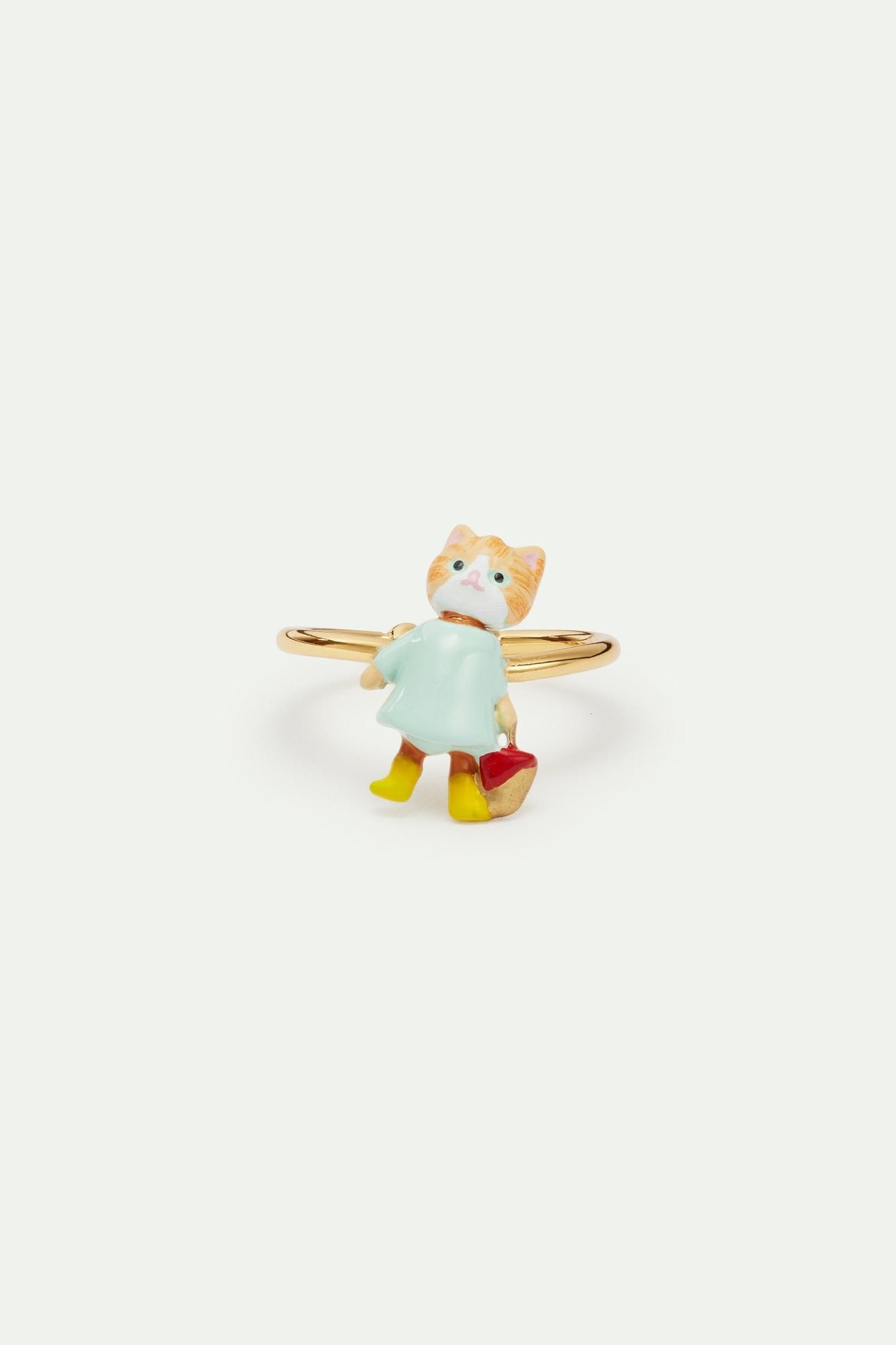 Ginger kitten and picnic bag adjustable ring | AVHP6011 - Les Nereides