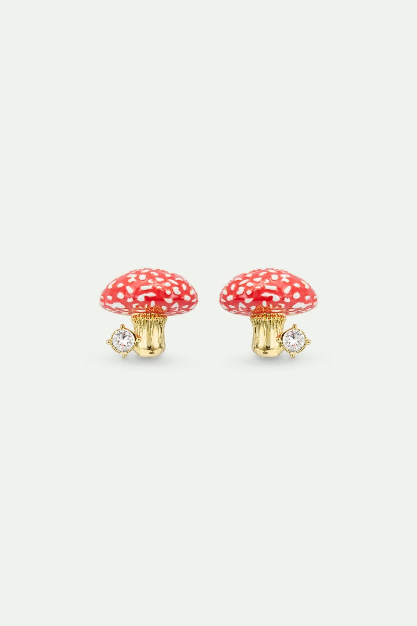 Gold And Red Mushroom Post Earrings | AWBB1031 - Les Nereides