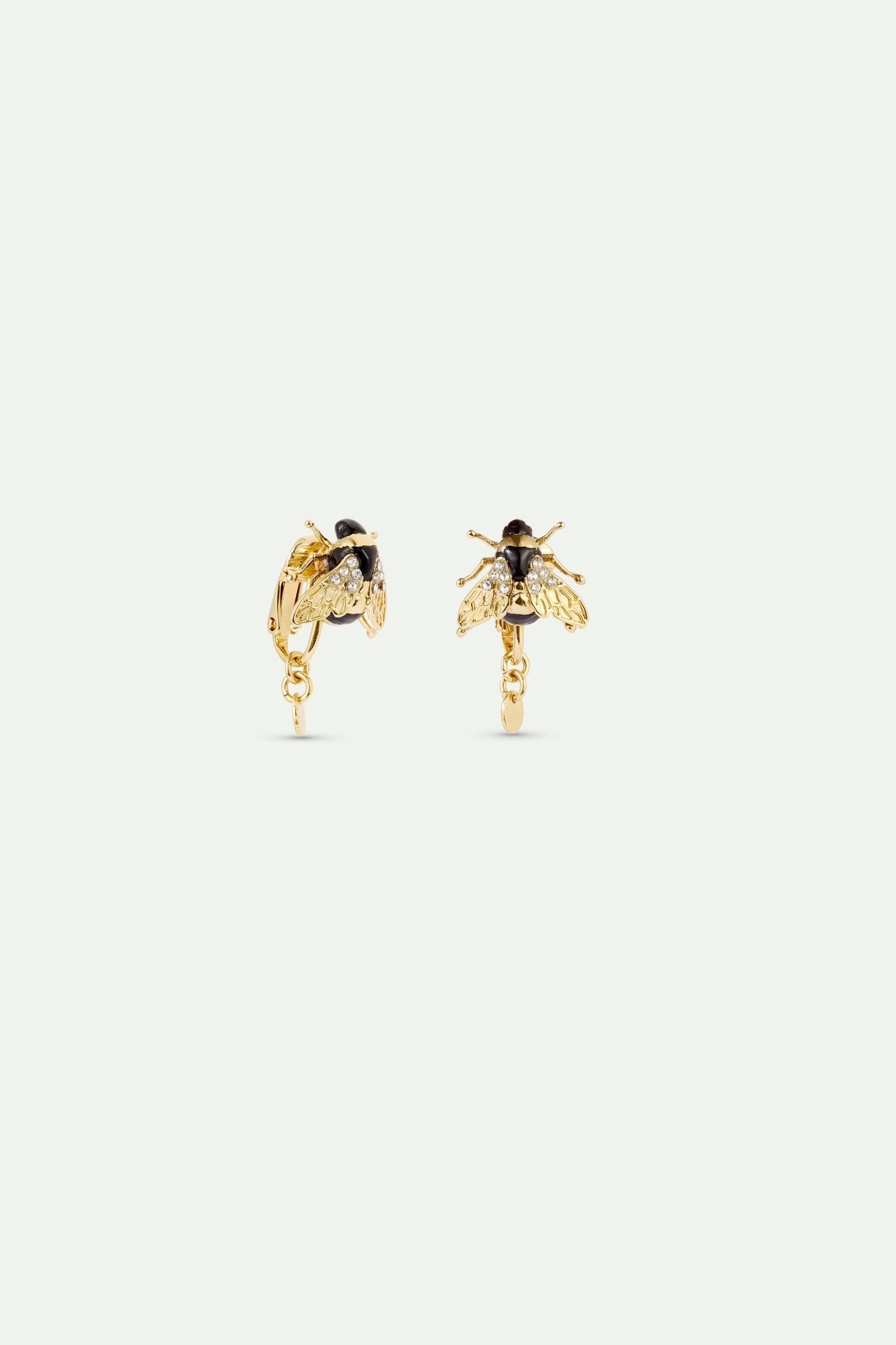 Gold Bees And Crystal Earrings | AYLA1041 - Les Nereides Paris