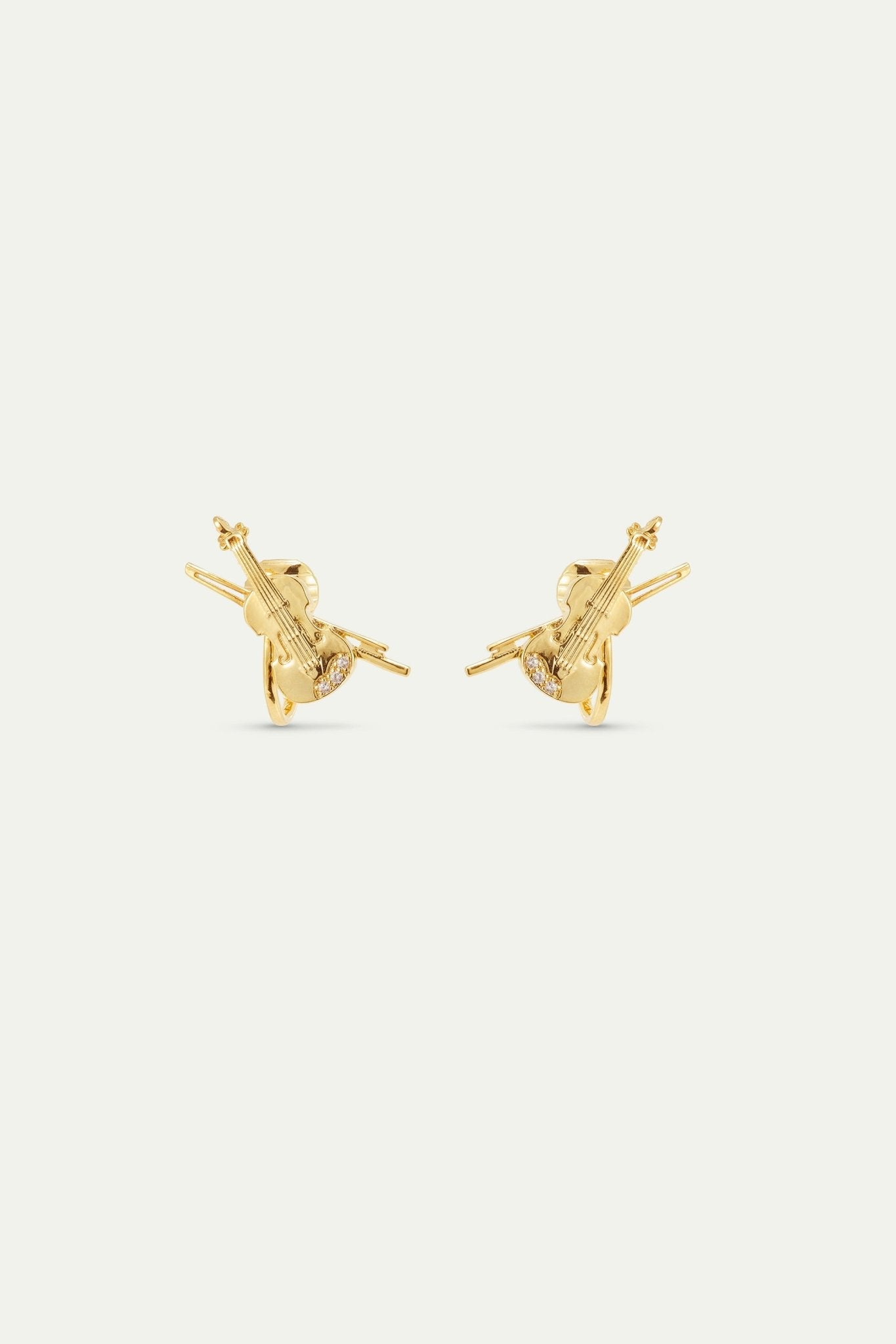 Gold Cello Earrings | AXOP1051 - Les Nereides