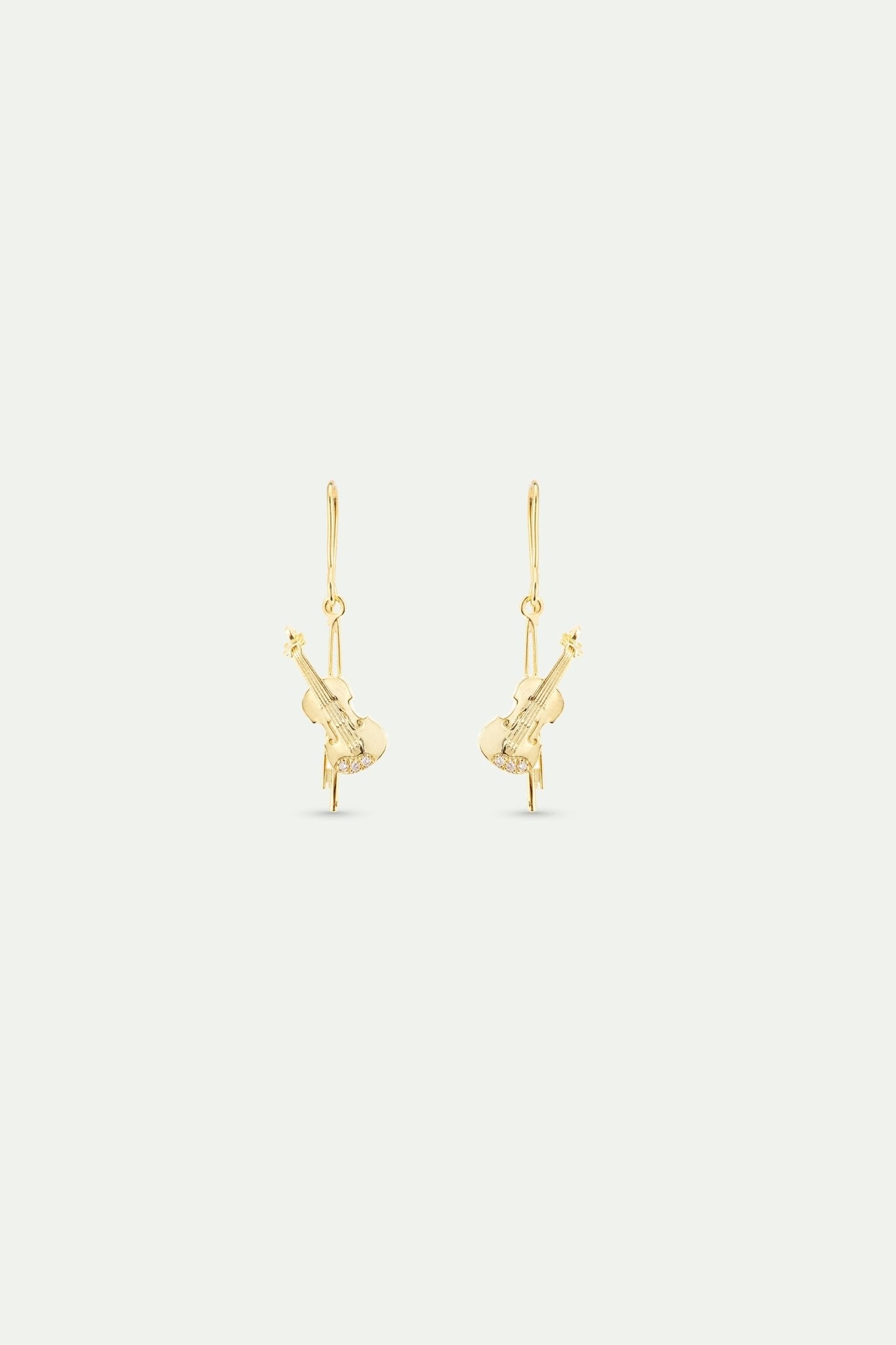 Gold Cello Earrings | AXOP1051 - Les Nereides