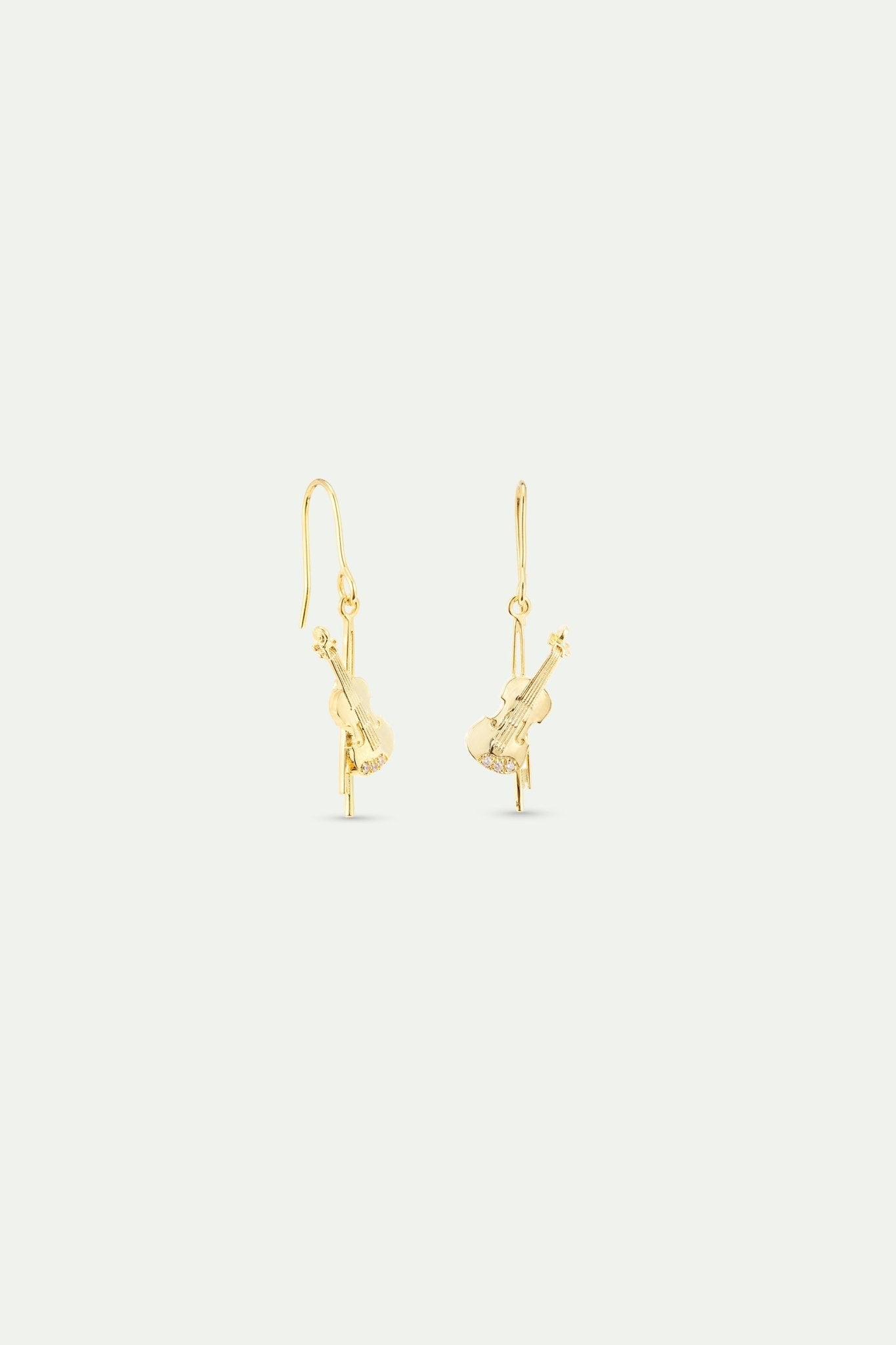 Gold Cello Earrings | AXOP1051 - Les Nereides