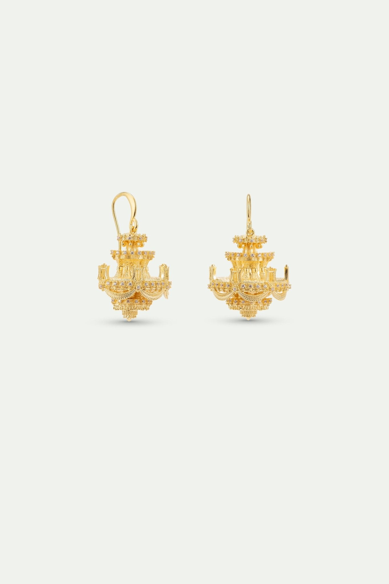 Gold Chandelier Hook Earrings | AXOP1041 - Les Nereides
