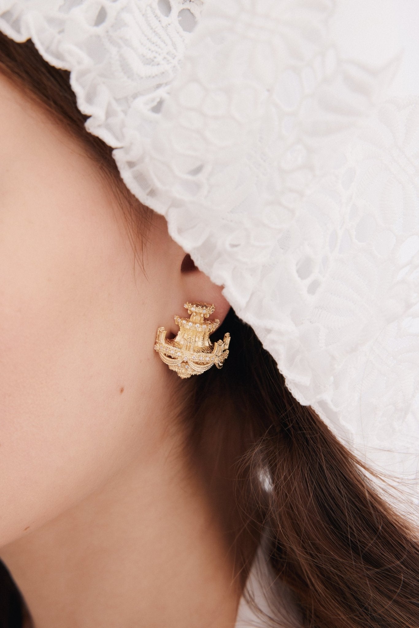 Gold Chandelier Hook Earrings | AXOP1041 - Les Nereides