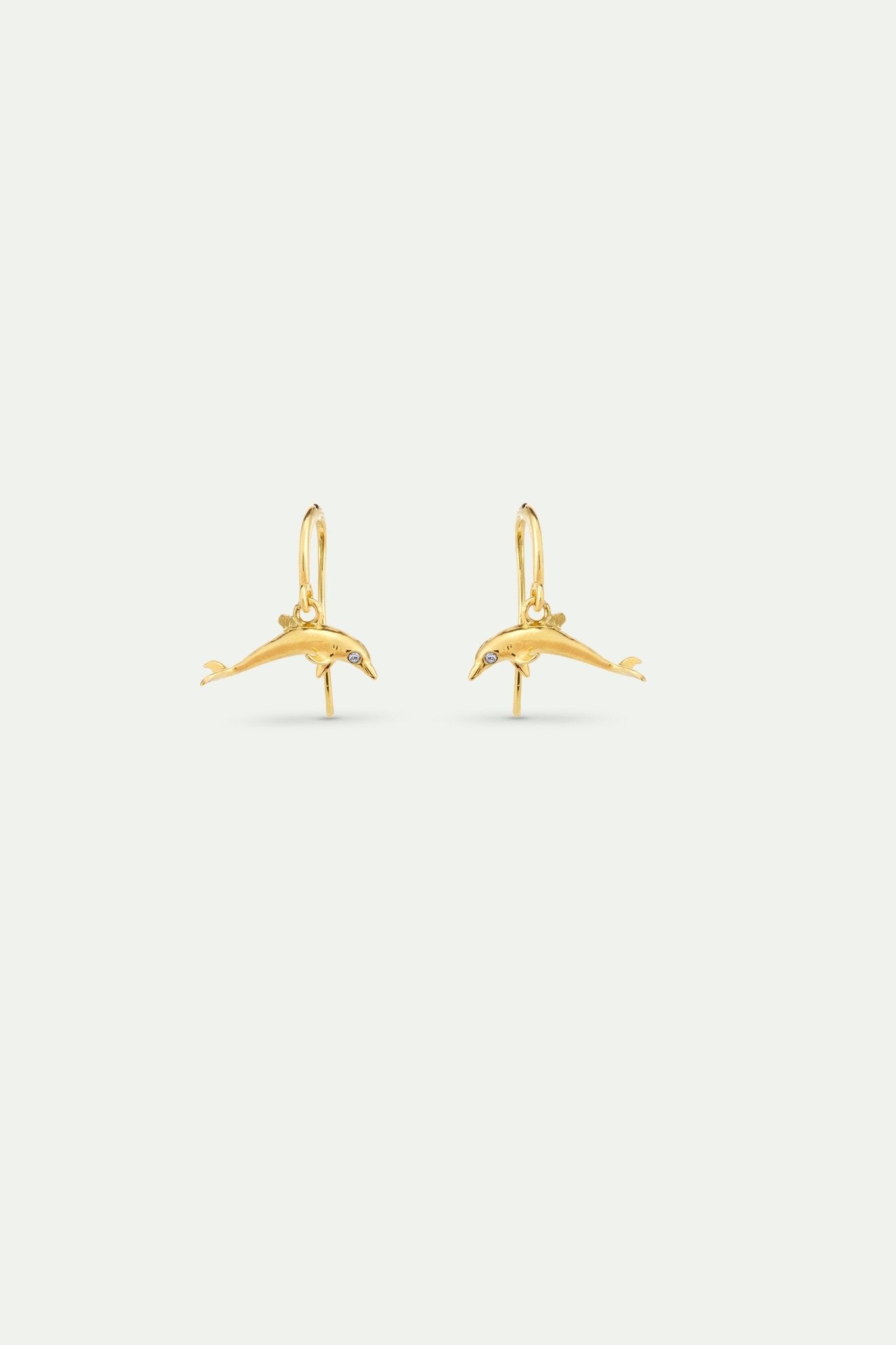 Gold Dolphin Hook Earrings | AYLA1051 - Les Nereides Paris