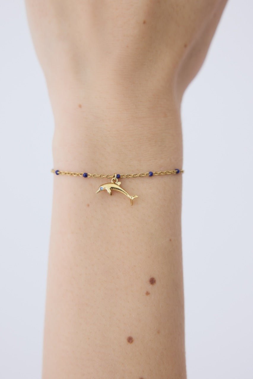 Gold Dolphin Pendant Bracelet | AYLA2091 - Les Nereides Paris