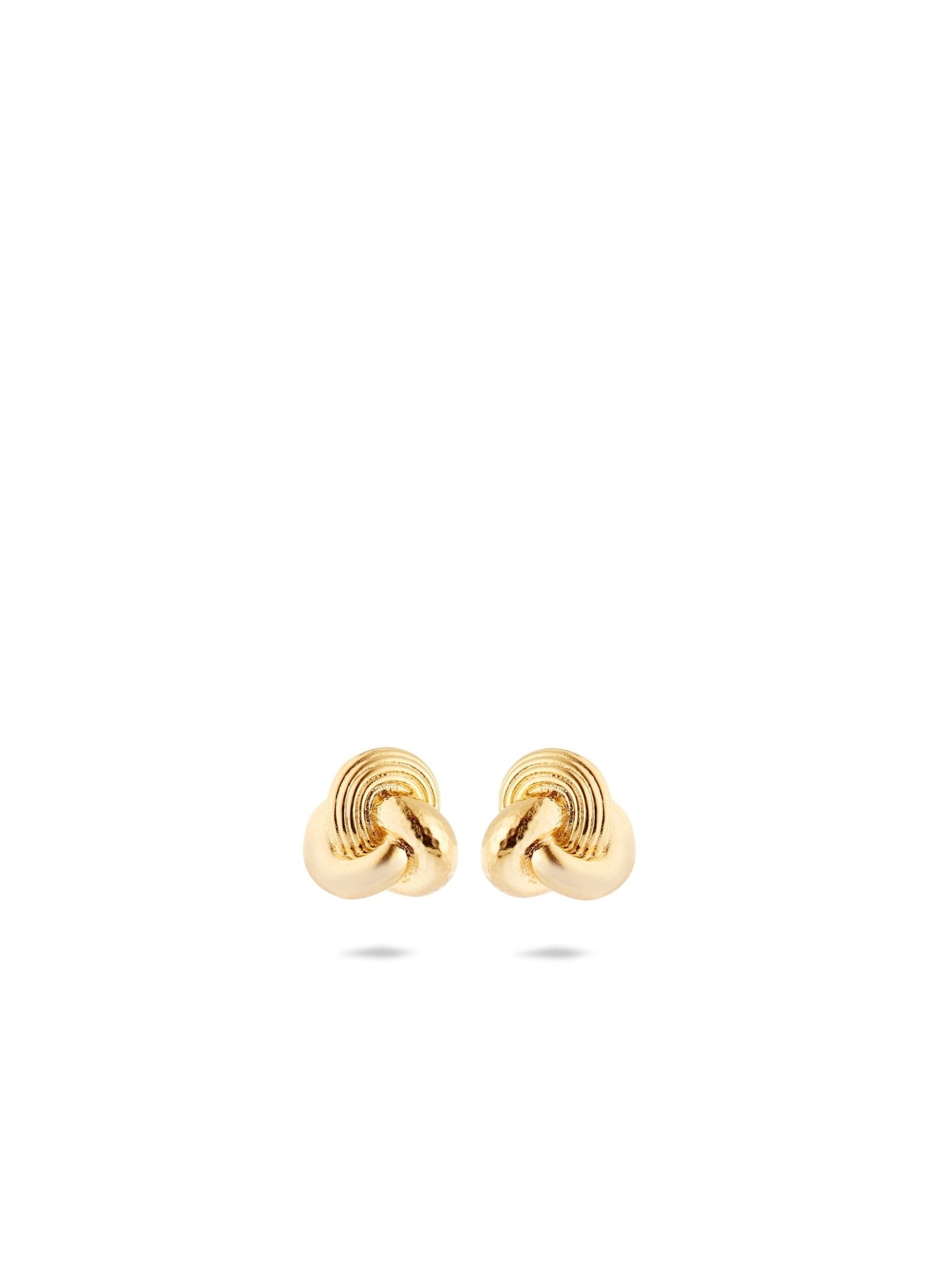 Gold Knot And Trio Of Textures Earrings | AUNB1071 - Les Nereides