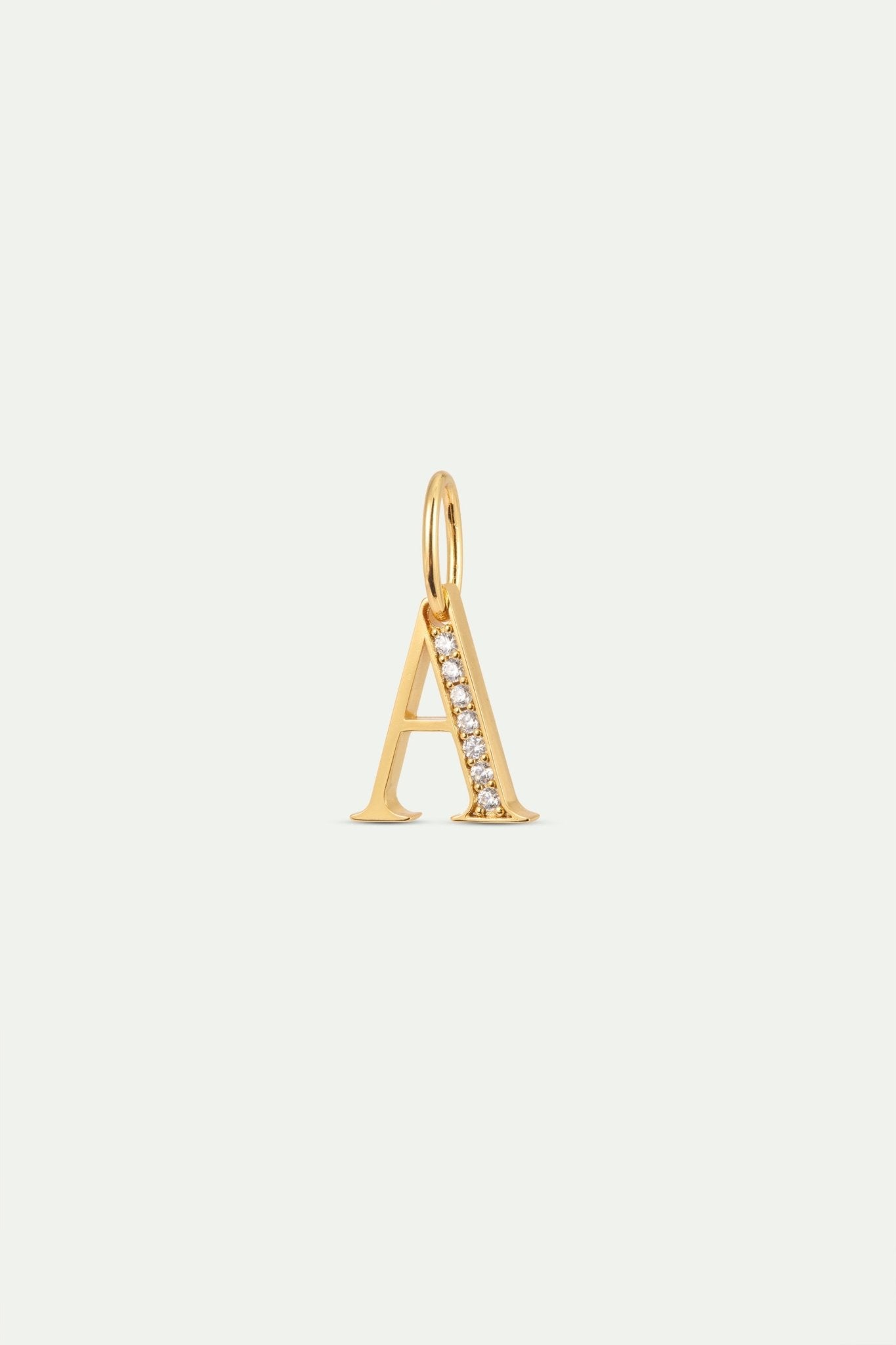 Gold Letter A Pendant With Crystals | AYAB4011 - Les Nereides