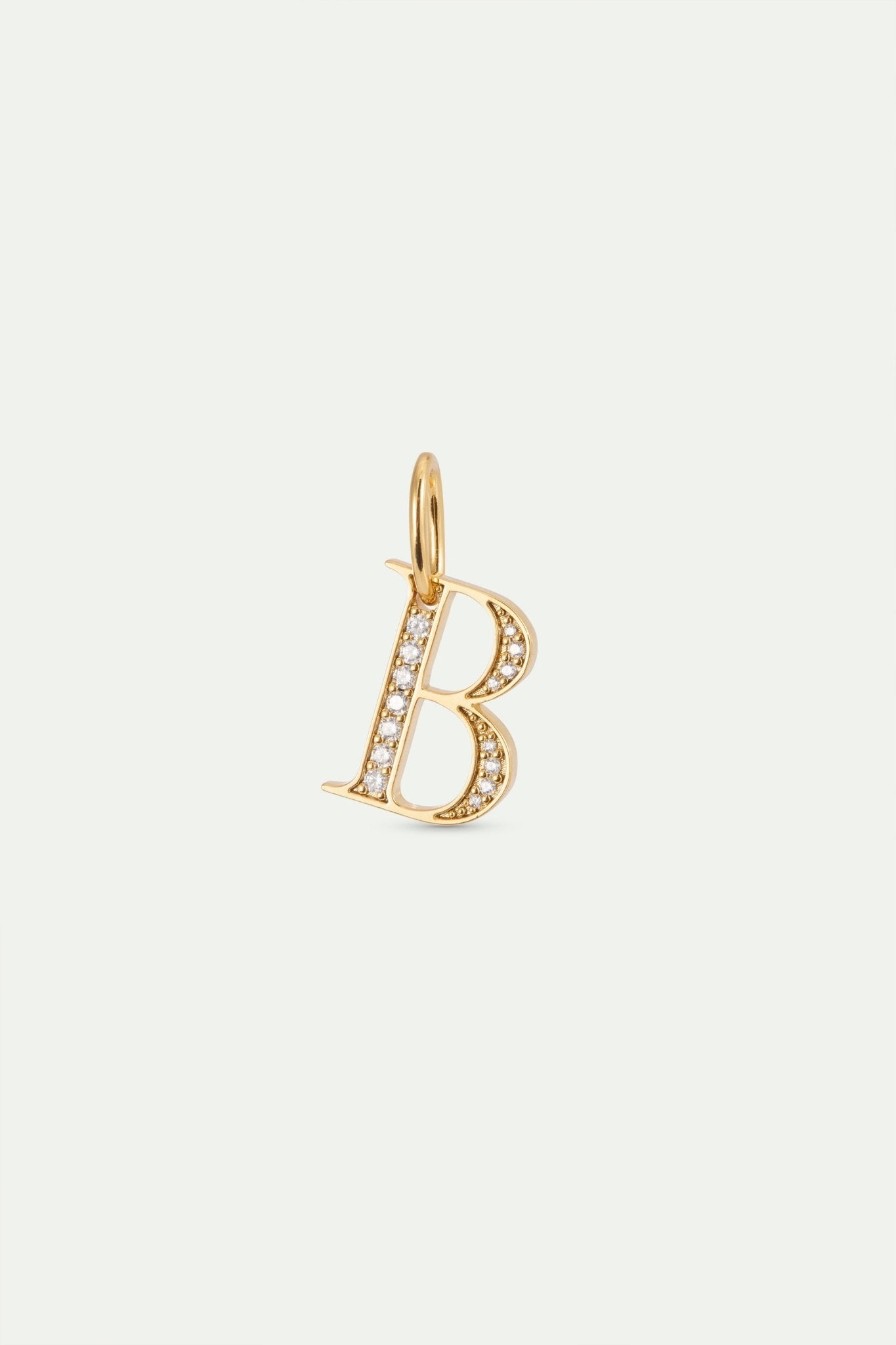 Gold Letter B Pendant With Crystals | AYAB4021 - Les Nereides