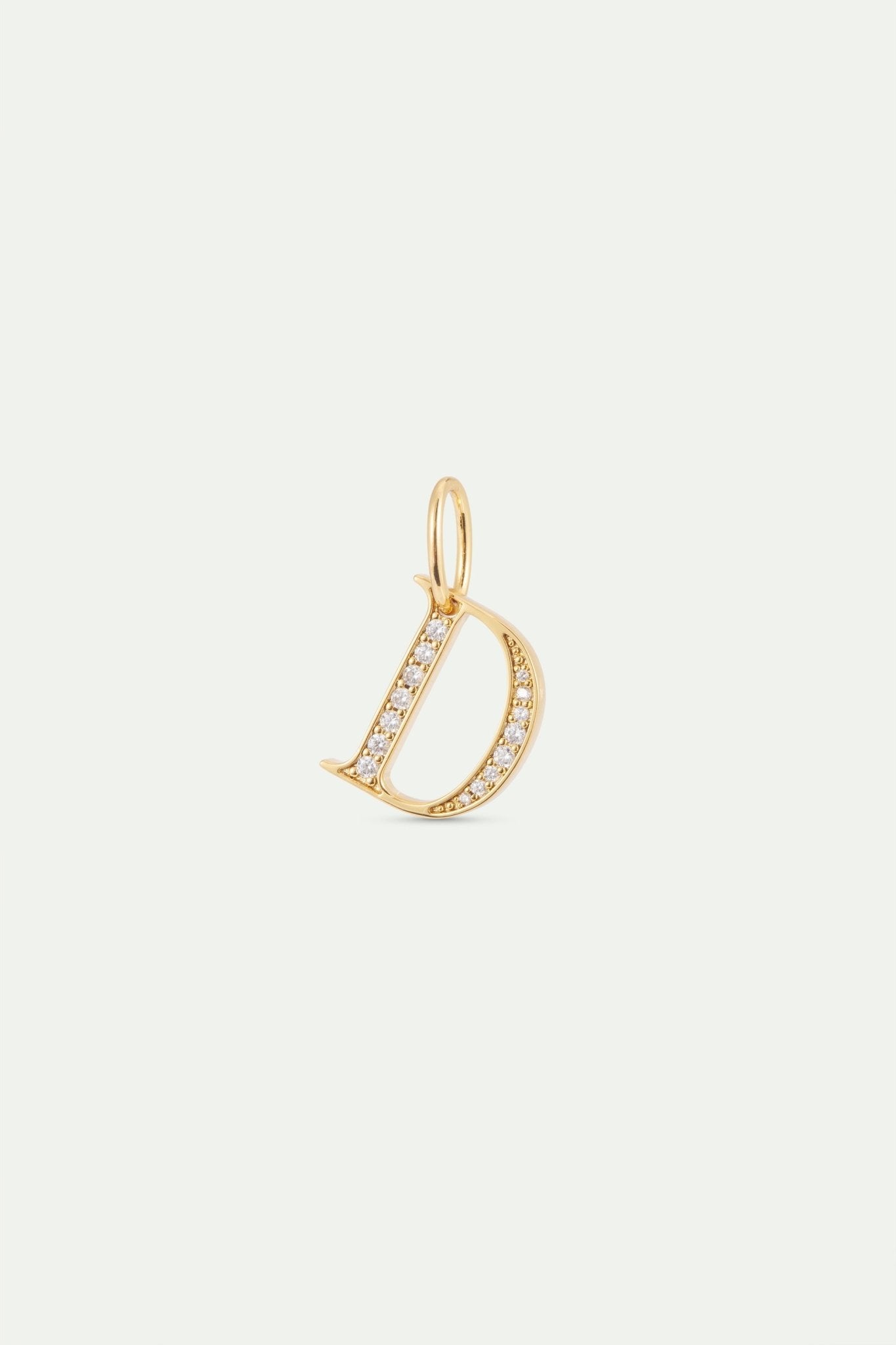 Gold Letter D Pendant With Crystals | AYAB4041 - Les Nereides