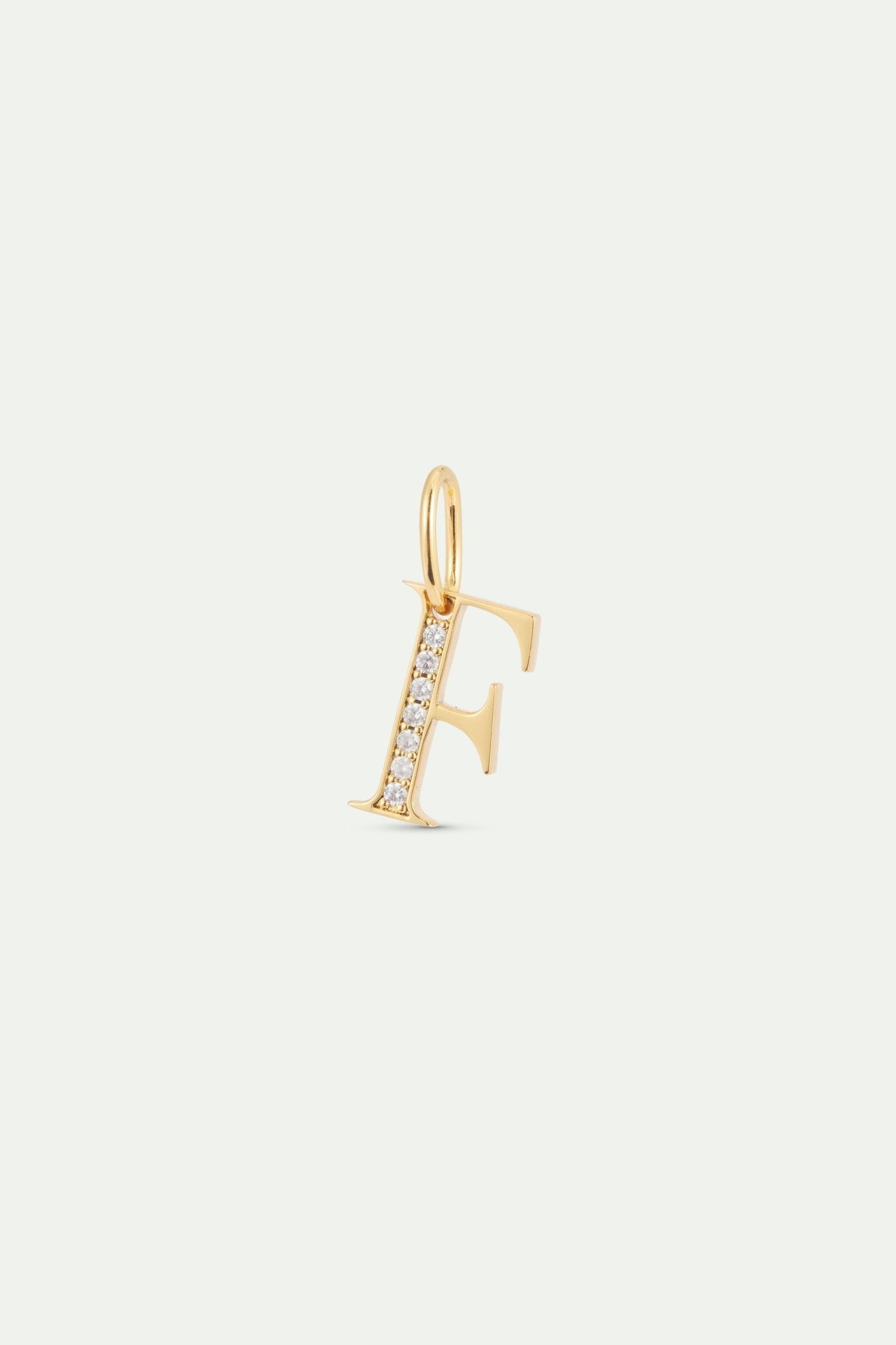Gold Letter F Pendant With Crystals | AYAB4061 - Les Nereides
