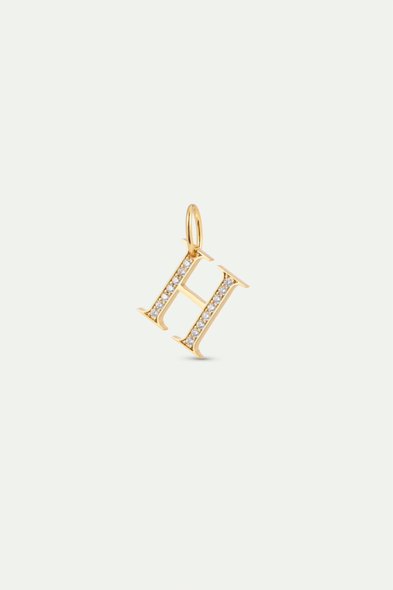 Gold Letter H Pendant With Crystals | AYAB4081 - Les Nereides