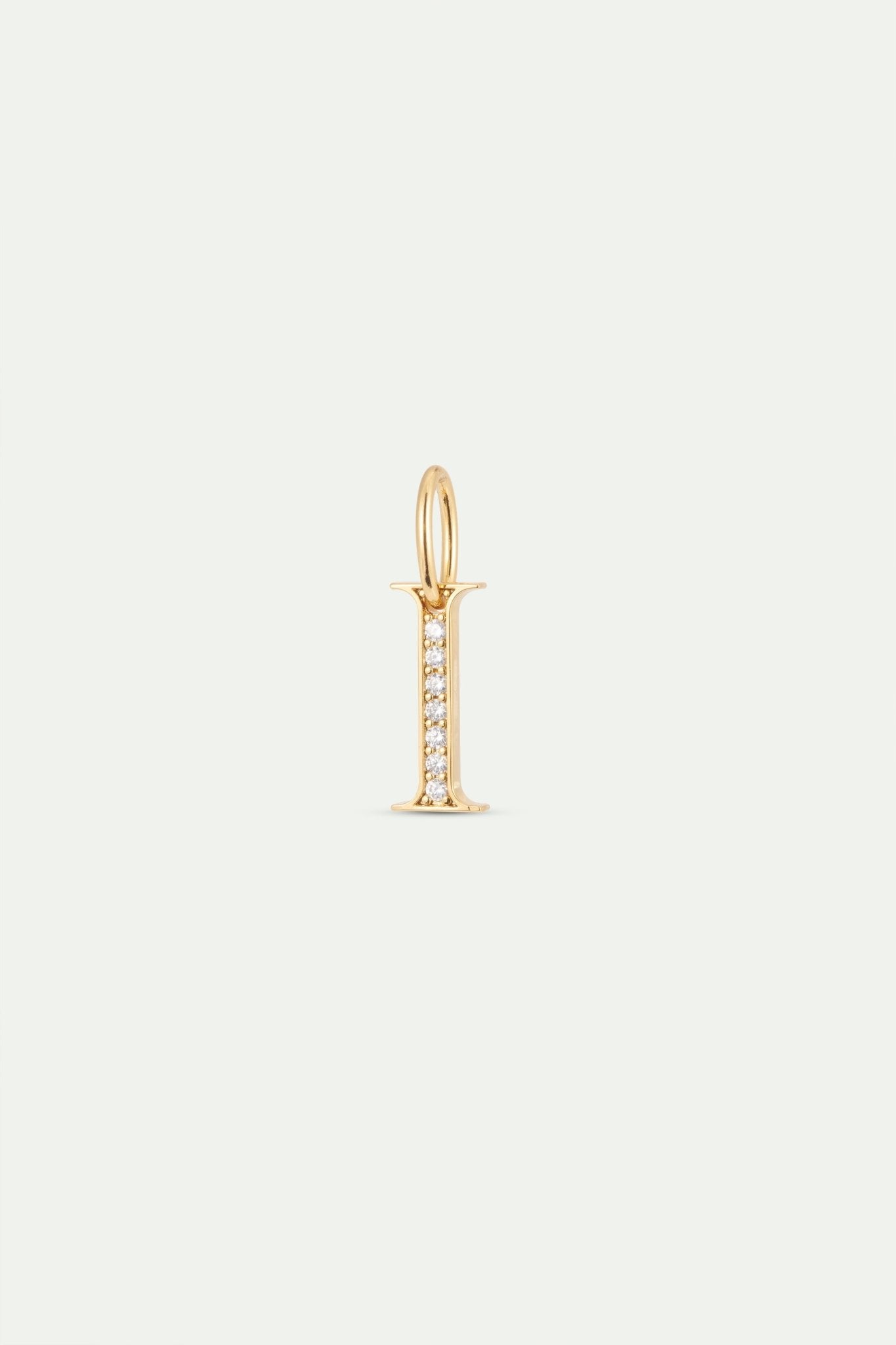Gold Letter I Pendant With Crystals | AYAB4091 - Les Nereides