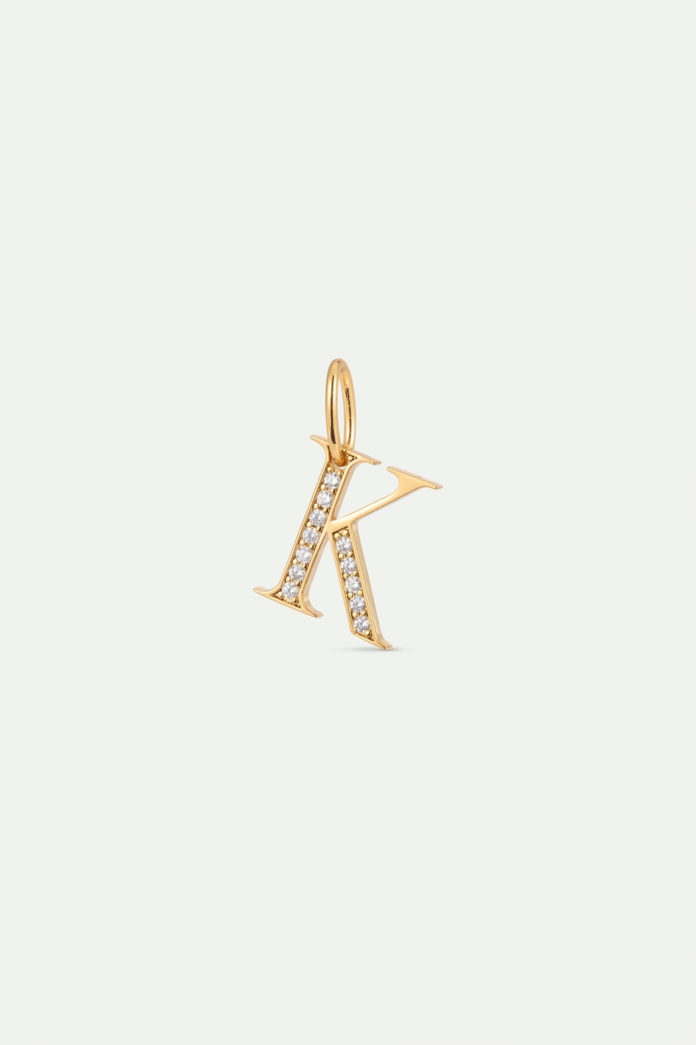 Gold Letter K Pendant With Crystals | AYAB4111 - Les Nereides
