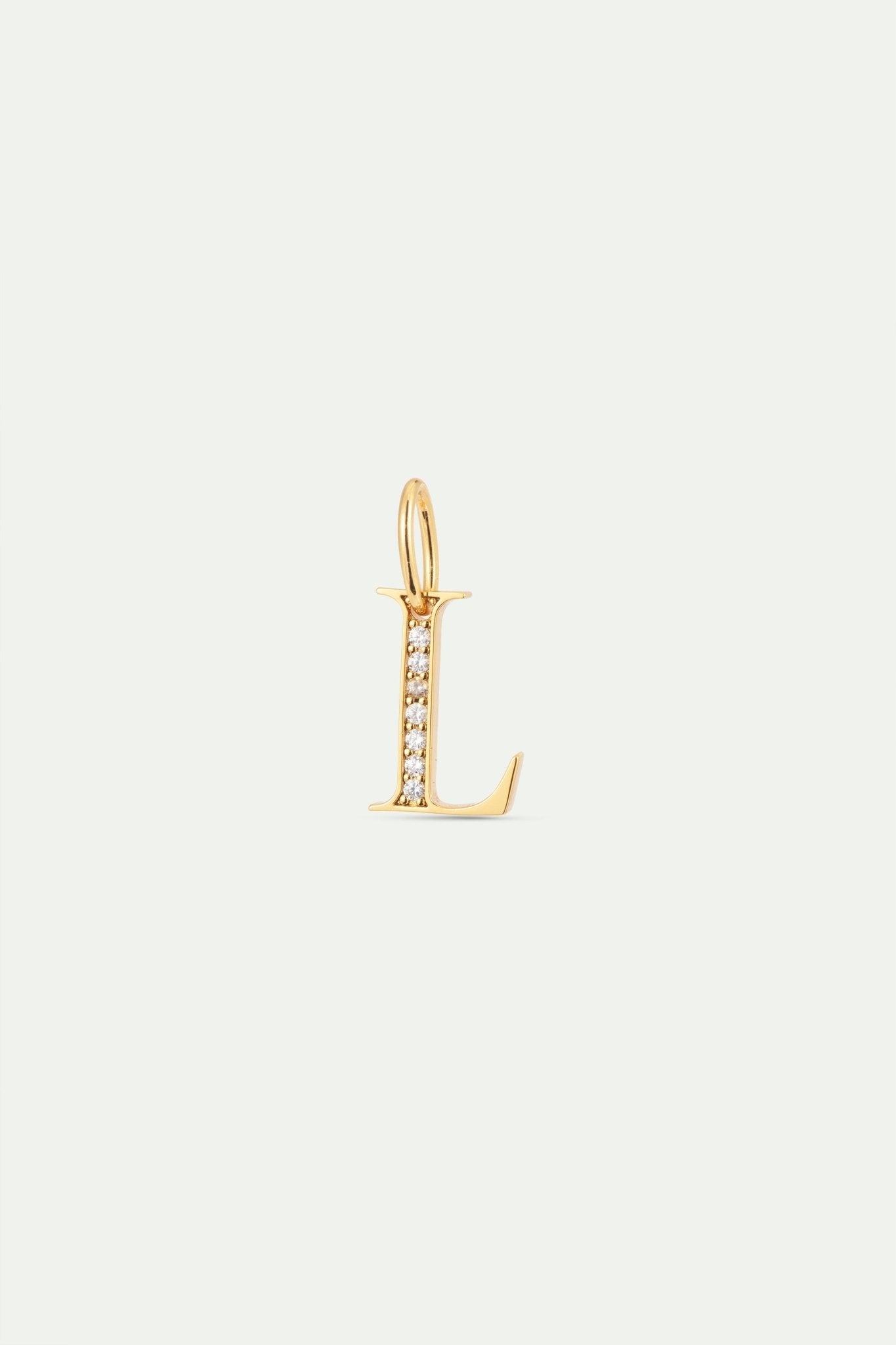 Gold Letter L Pendant With Crystals | AYAB4121 - Les Nereides