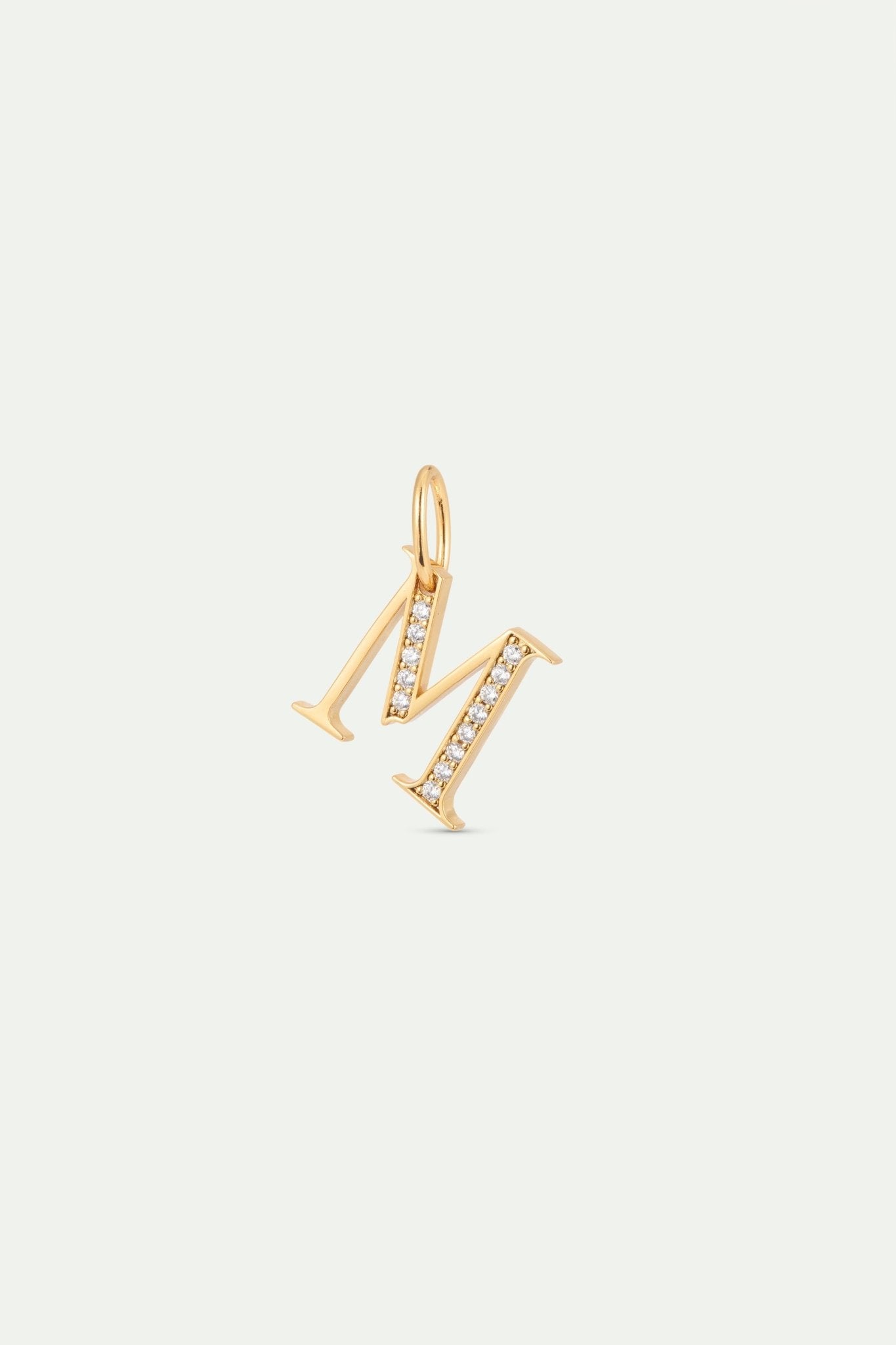 Gold Letter M Pendant With Crystals | AYAB4131 - Les Nereides