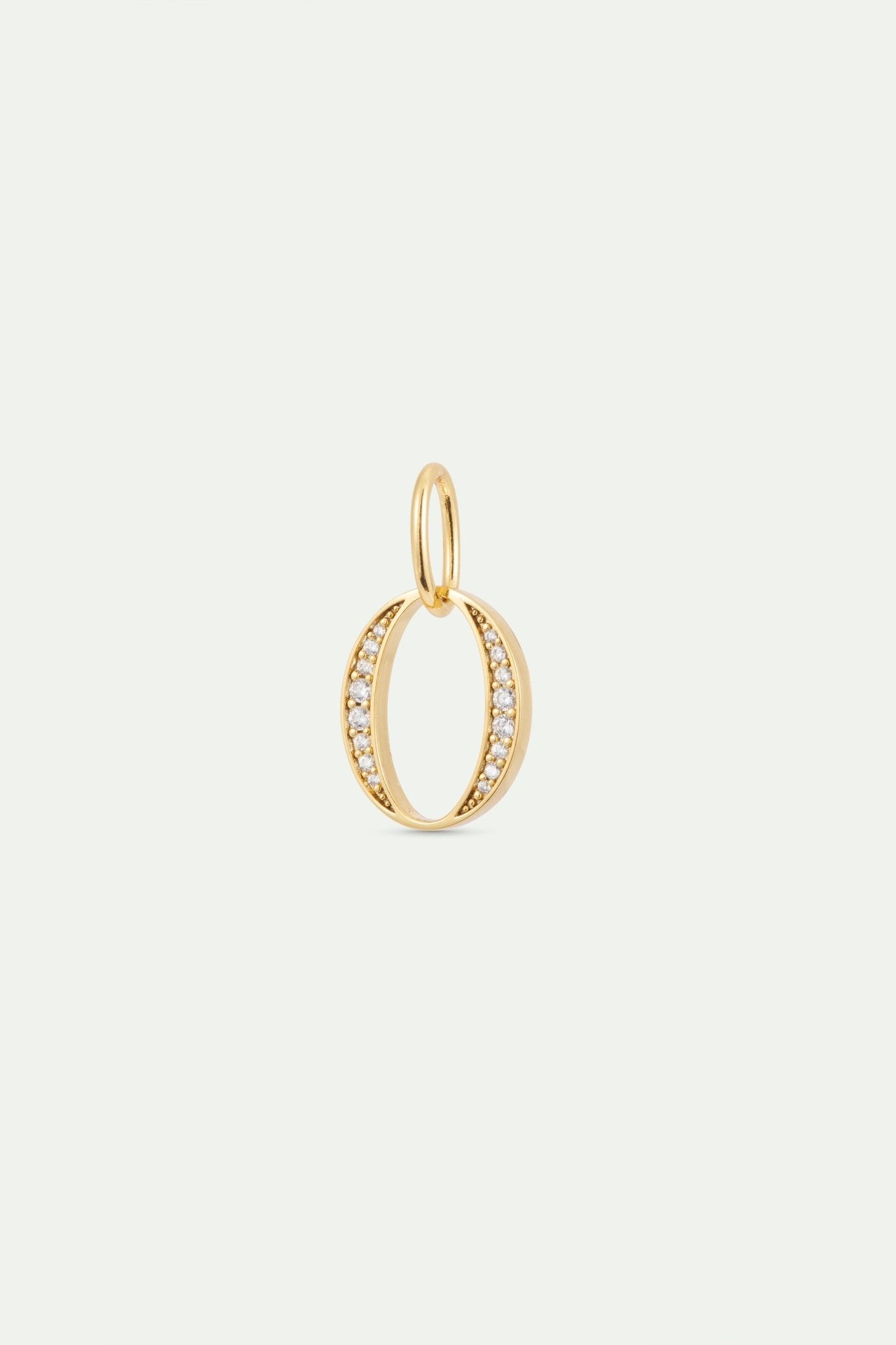 Gold Letter O Pendant With Crystals | AYAB4151 - Les Nereides