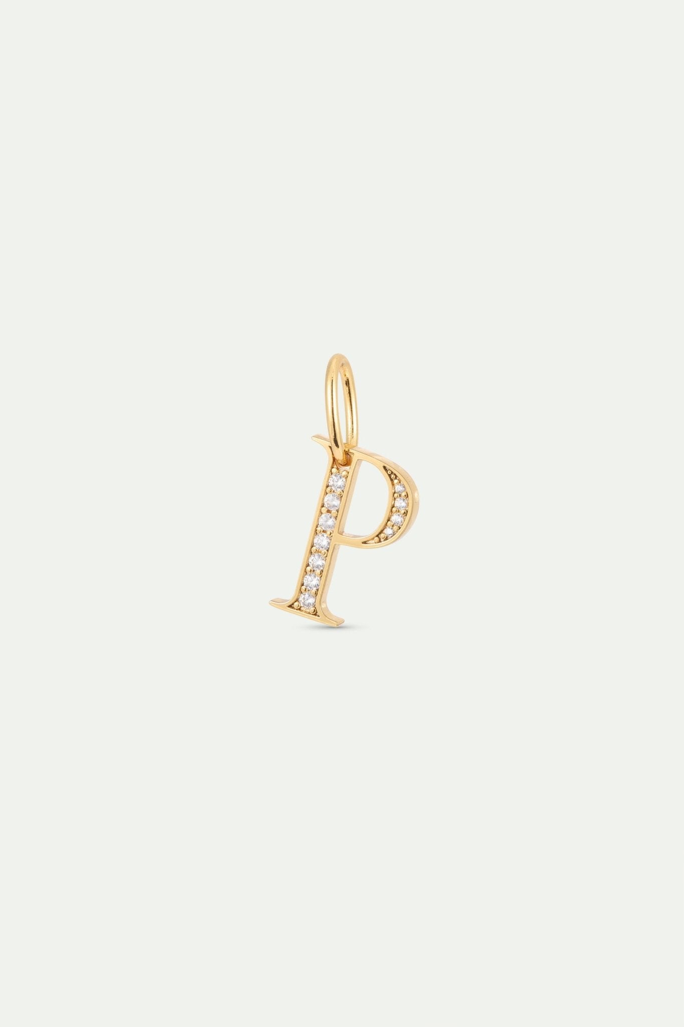 Gold Letter P Pendant With Crystals | AYAB4161 - Les Nereides