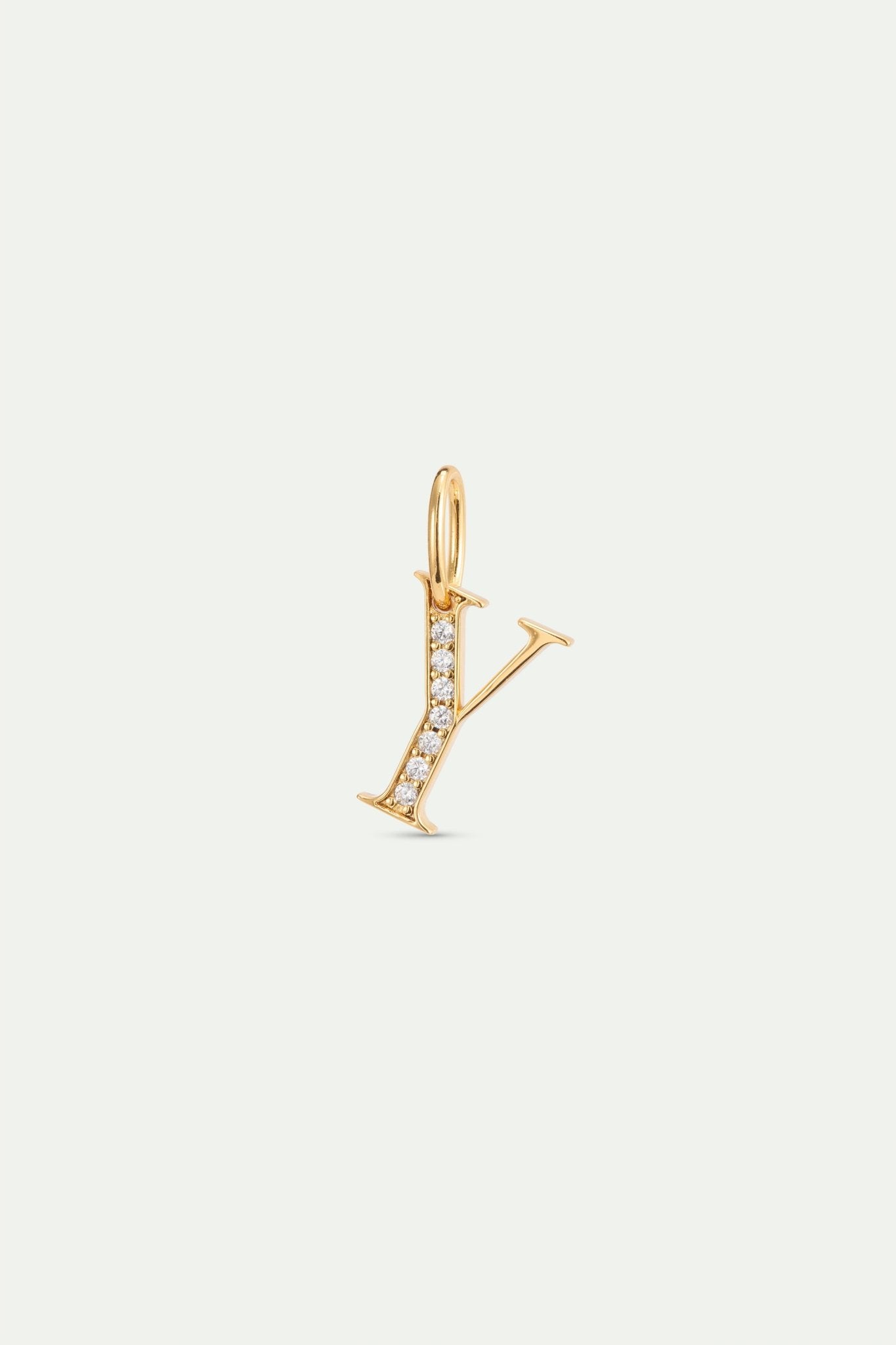 Gold Letter Y Pendant With Crystals | AYAB4251 - Les Nereides Paris