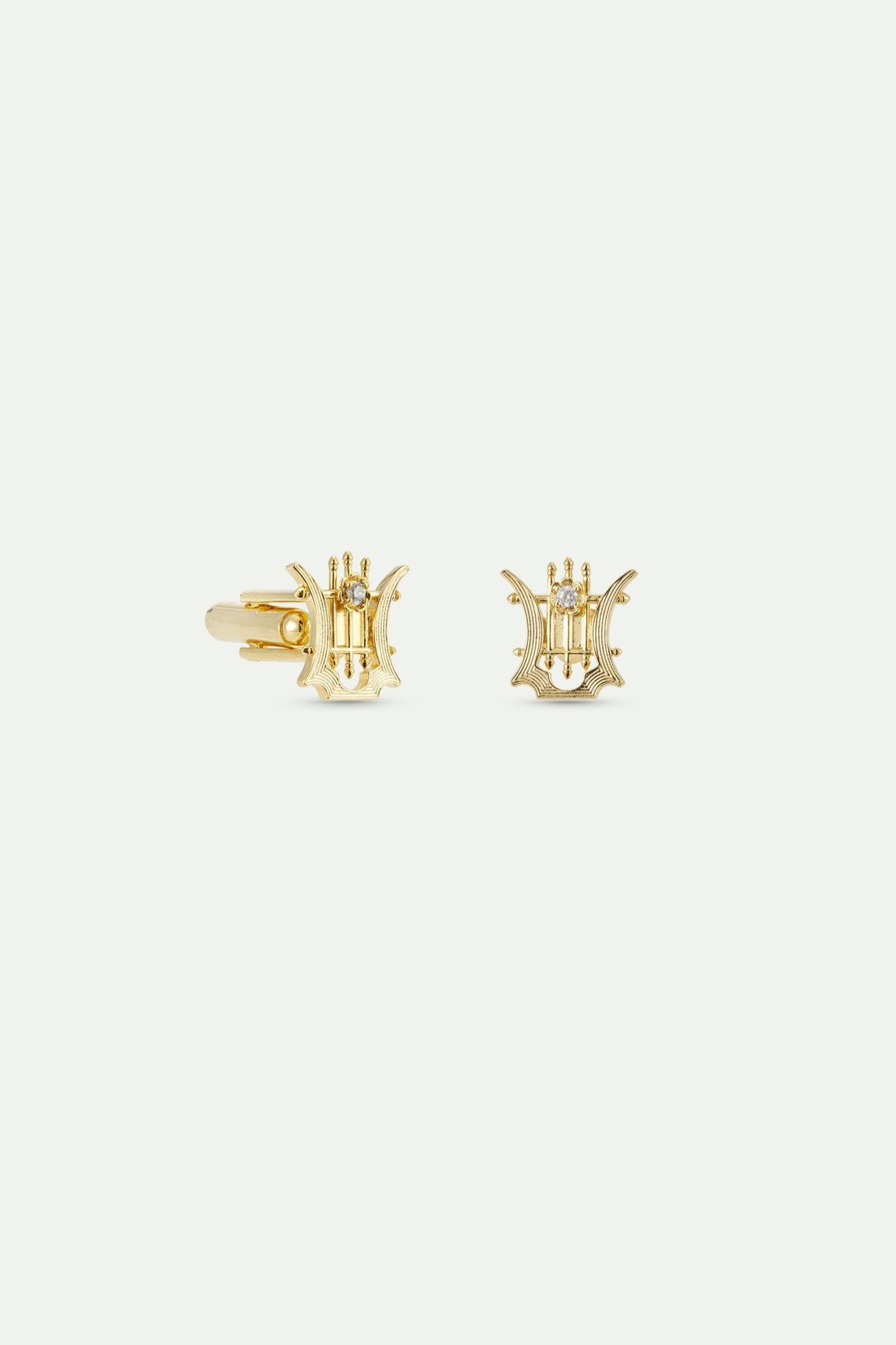 Gold Lyre Cufflinks | AXOP9011 - Les Nereides Paris