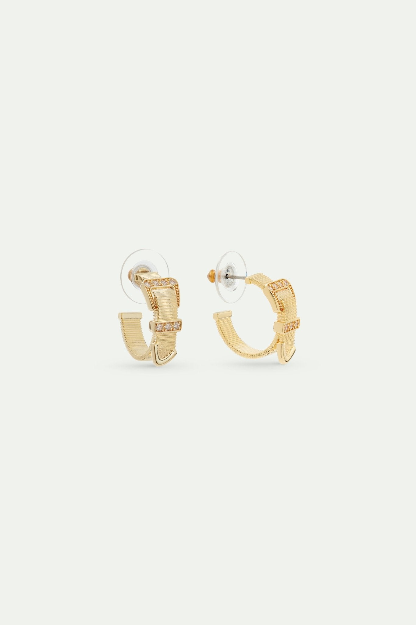 Gold - Plated Brass Belt And Crystal Hoop Earrings | AVTH1071 - Les Nereides
