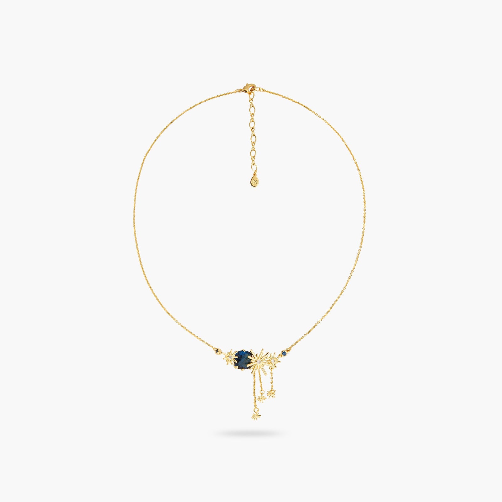 Gold Stars And Blue Stone Statement Necklace | ATET3011 - Les Nereides