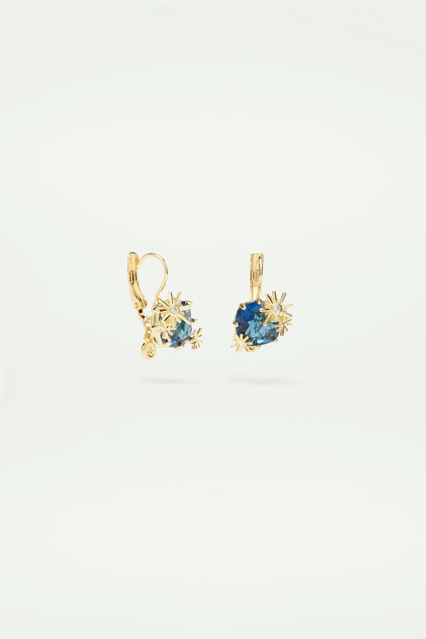 Gold Stars And Square Stone Earrings | ATET1012 - Les Nereides Paris