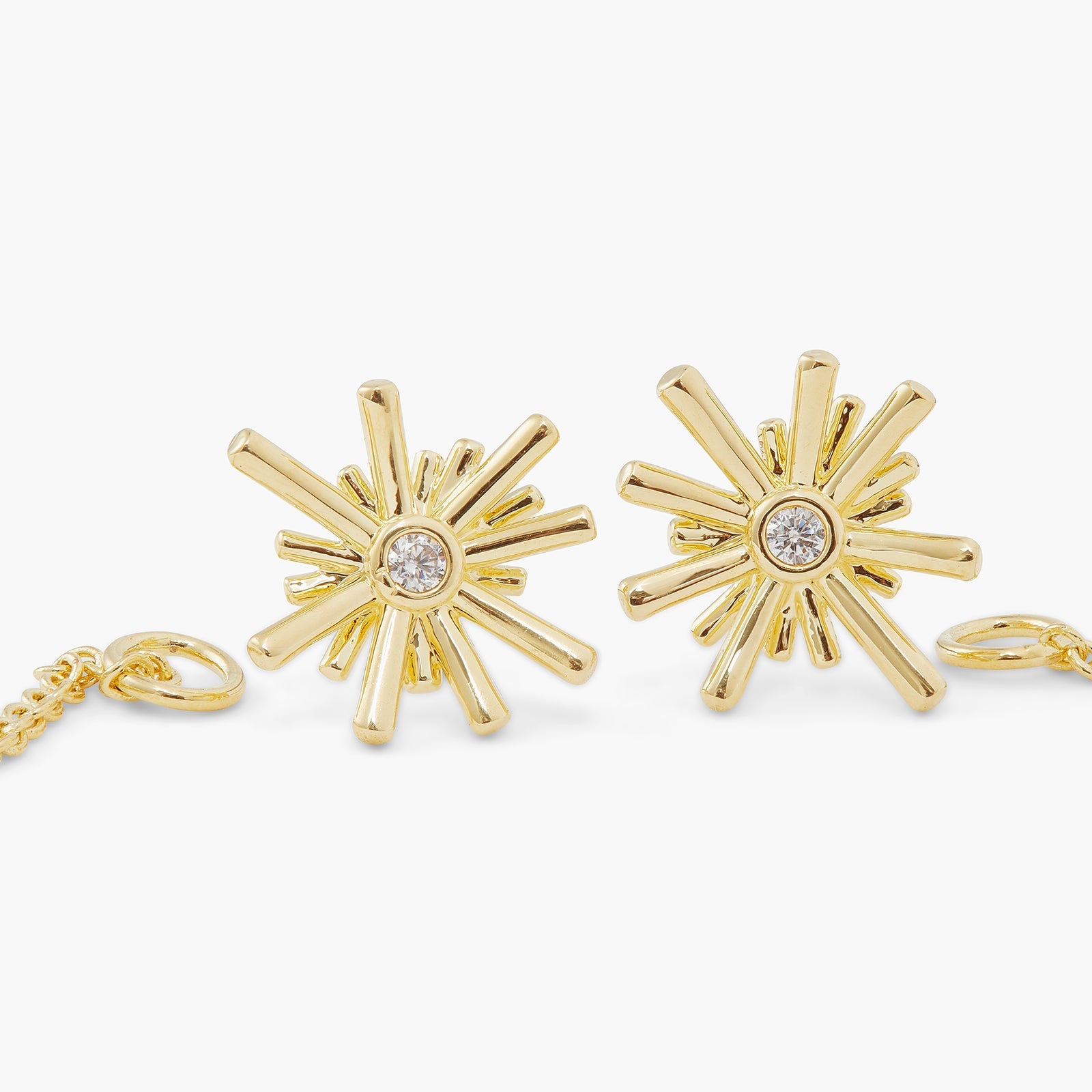 Gold Stars And White Stone Dangling Earrings | ATET1031 - Les Nereides