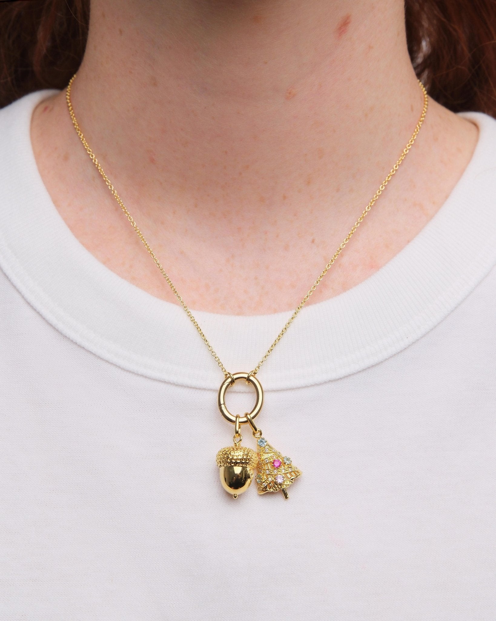 Golden Christmas Tree Pendant | AUPE4171 - Les Nereides