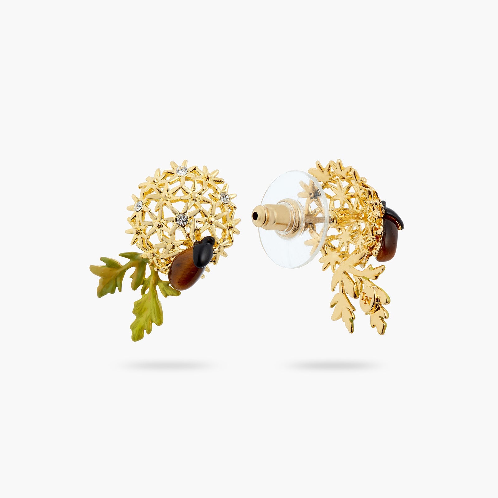 Golden Flower Bouquet And Scarab Beetle Earrings | ATPO1101 - Les Nereides