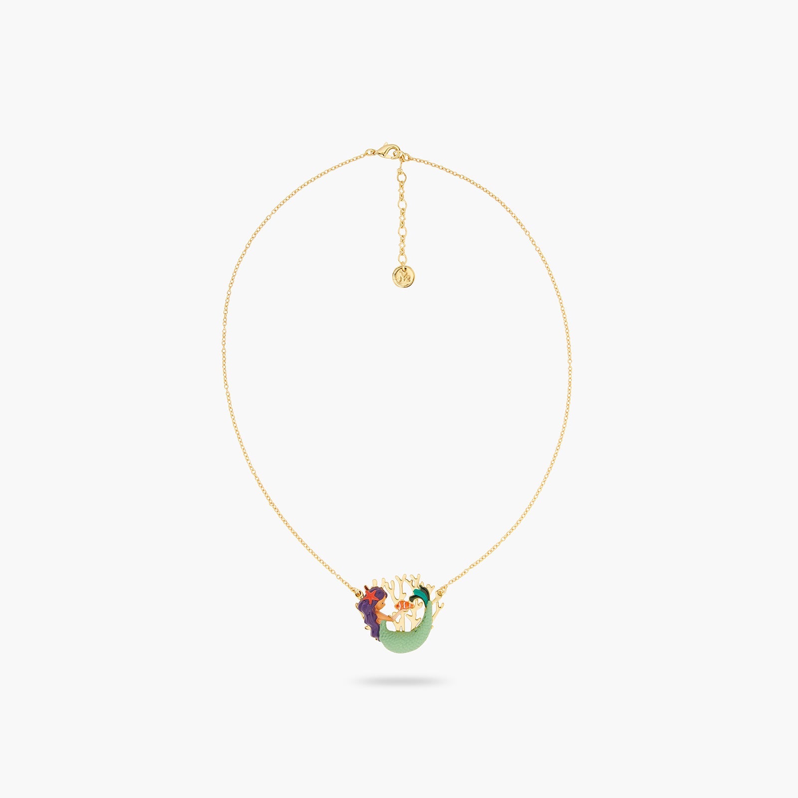 Golden Mermaid And Coral Statement Necklace | ATOC3011 - Les Nereides