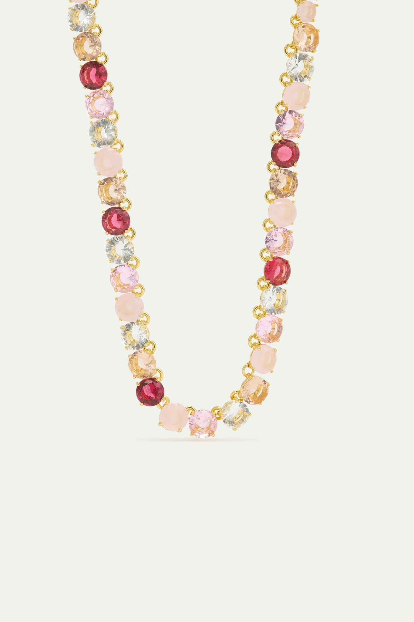 Gradient Pink Diamantine Choker With Round Stones | AWLD3321 - Les Nereides