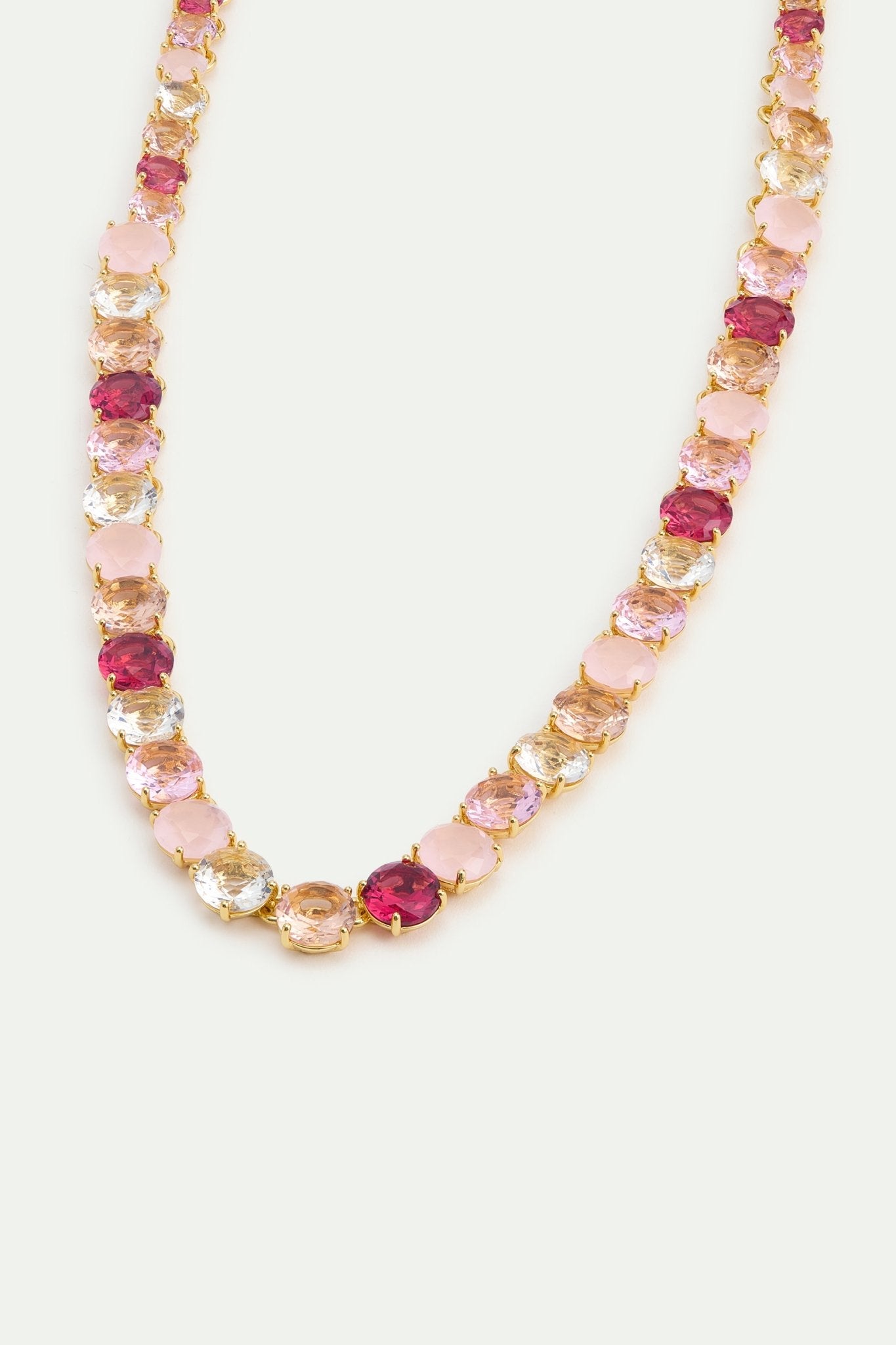 Gradient Pink Diamantine Choker With Round Stones | AWLD3321 - Les Nereides
