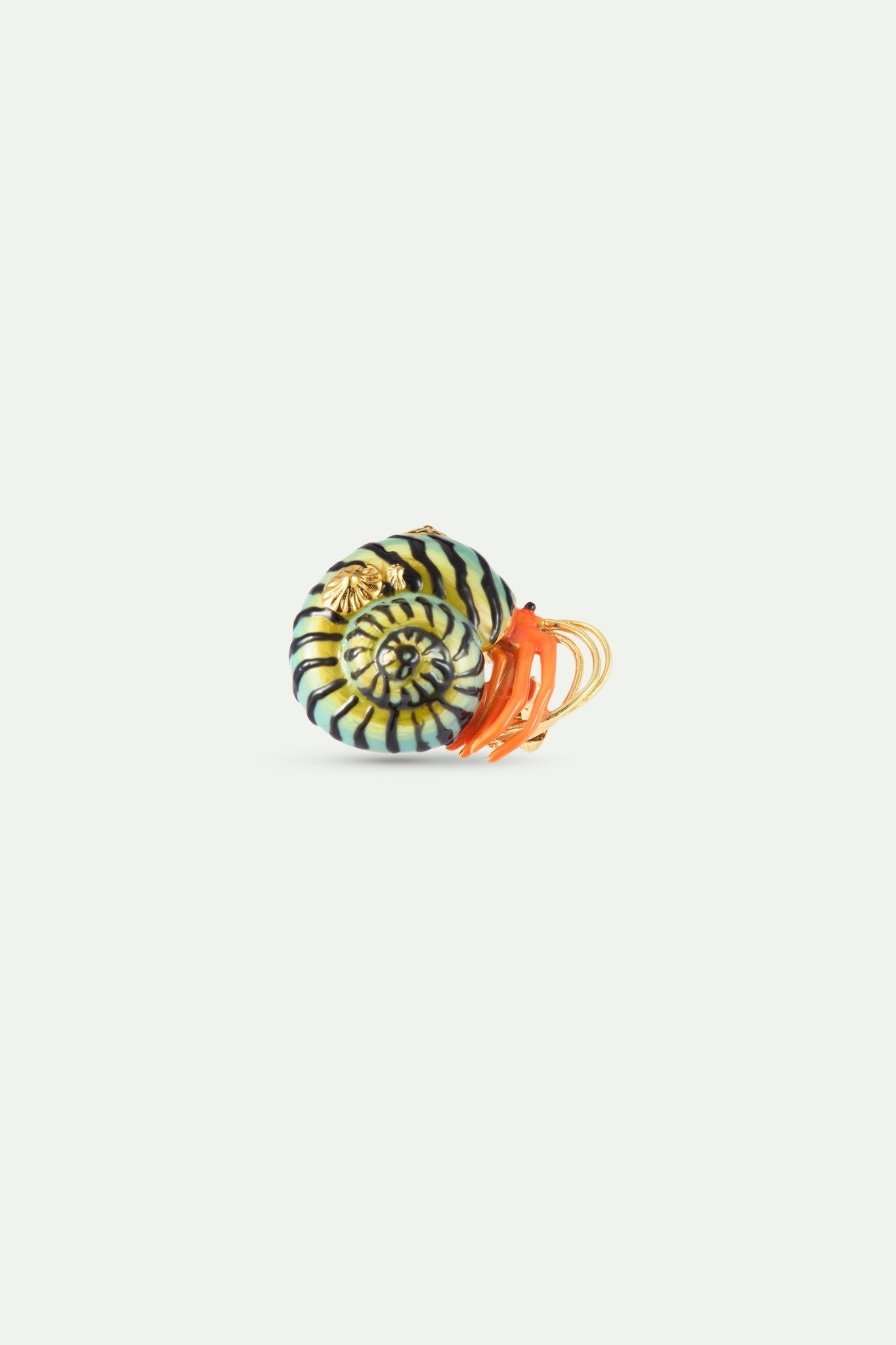 Green And Orange Hermit Crab Brooch | AXMO5031 - Les Nereides
