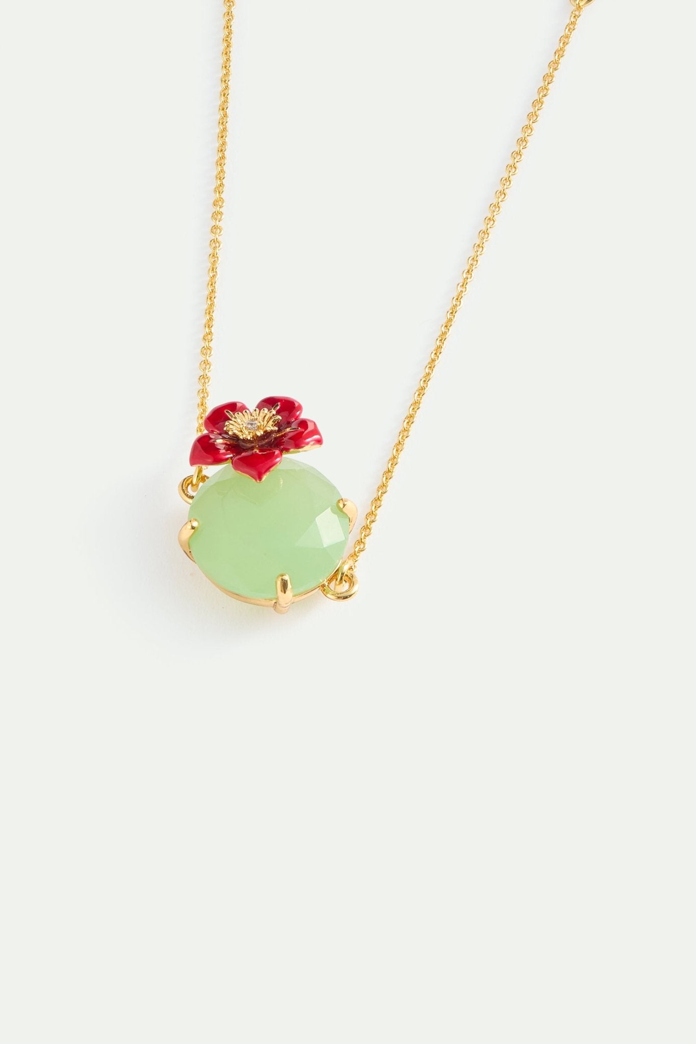 Green round stone and plum blossom fine bracelet | AYFJ2021 - Les Nereides Paris