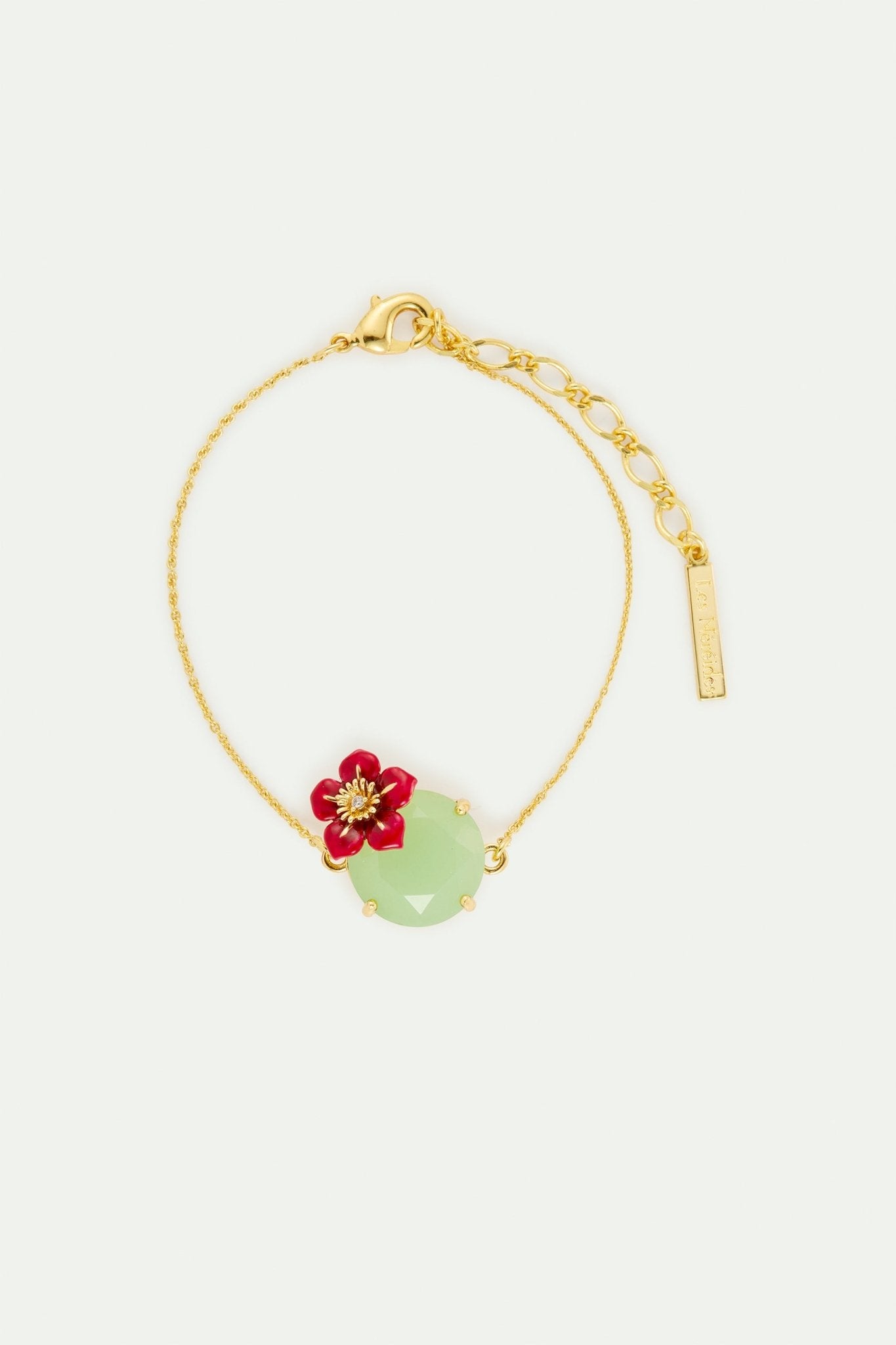 Green round stone and plum blossom fine bracelet | AYFJ2021 - Les Nereides Paris
