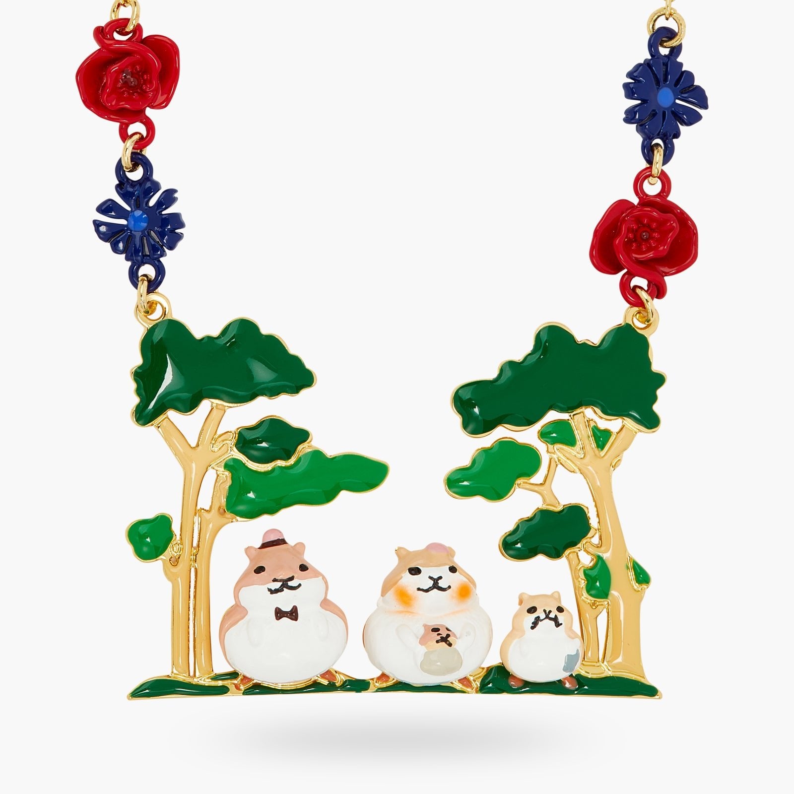 Hamster Family Forest Walk Statement Necklace | ATTO3011 - Les Nereides