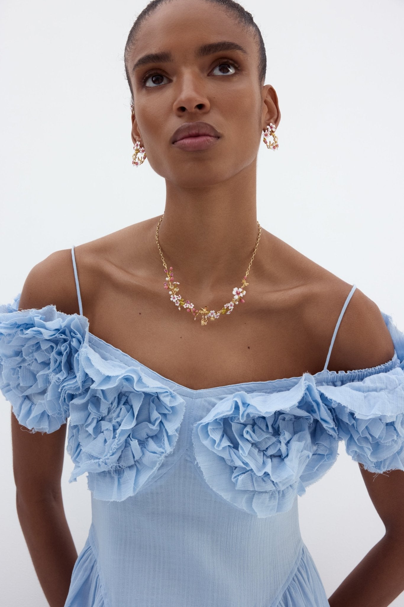 Hawthorn Hoop Earrings, Crystals And Butterfly | AYDF1011 - Les Nereides